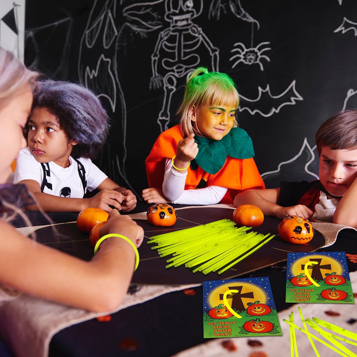 HyDren 32 Piece Halloween Glow Wristband Set
