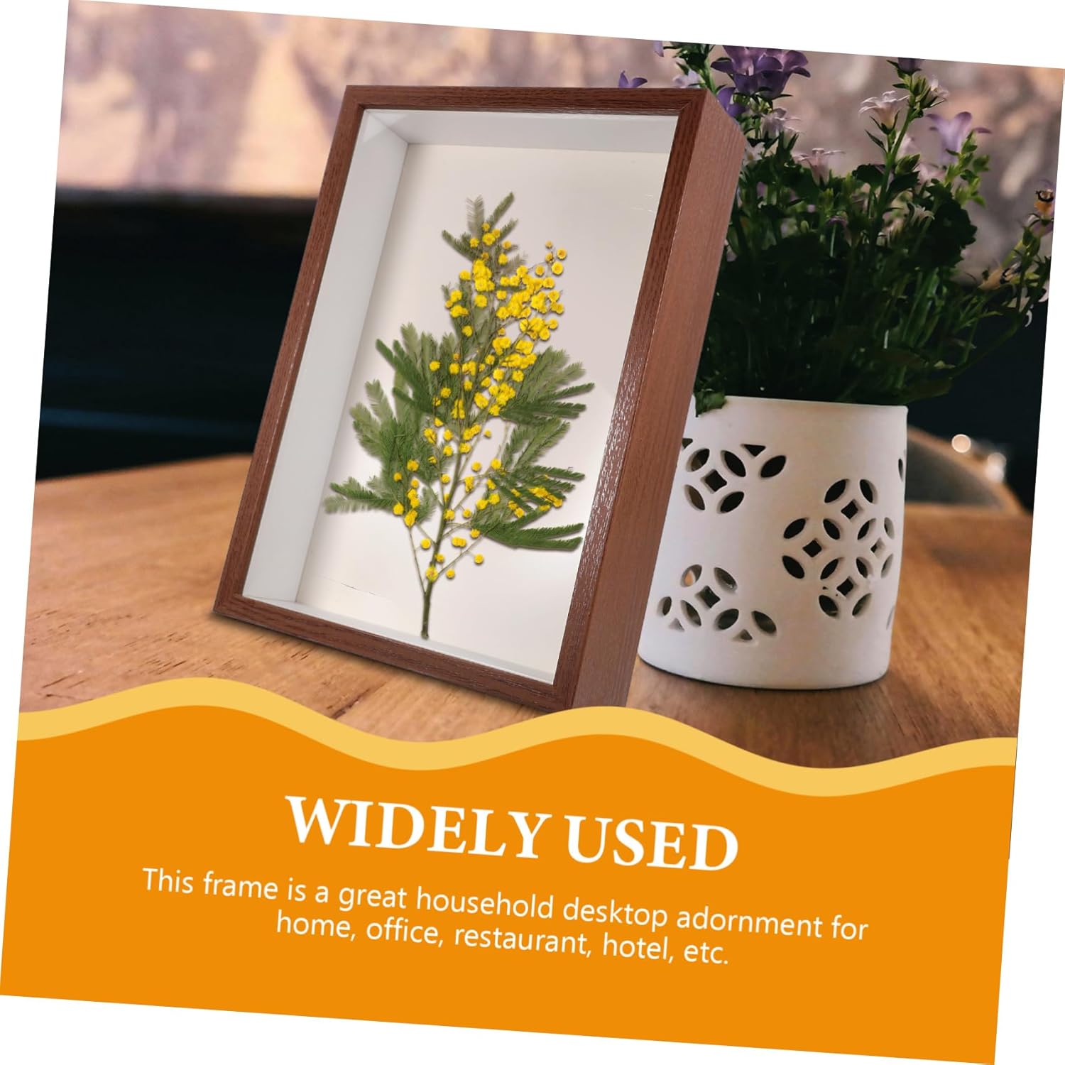 Wooden Dried Flower Display Frame with Transparent Window