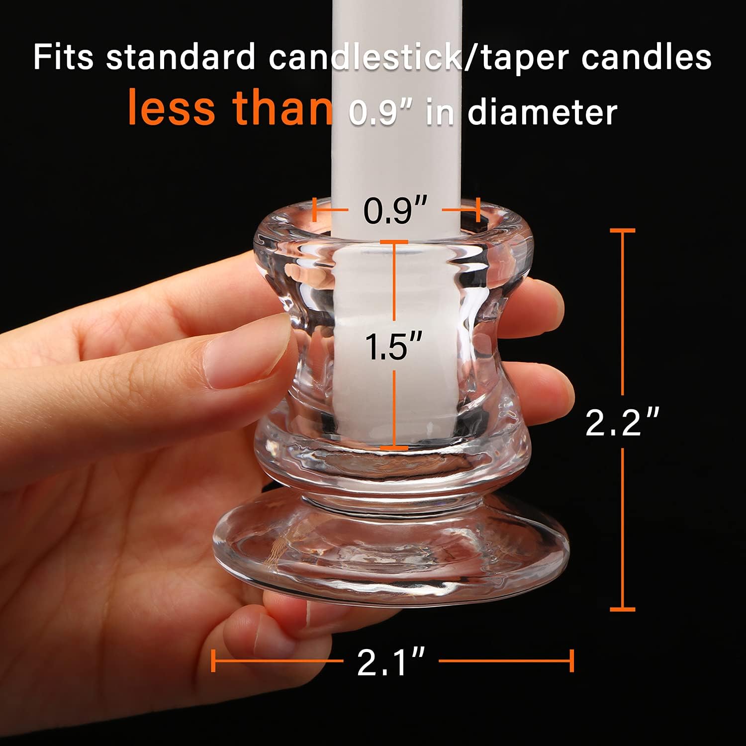 NITIME Candlestick Holders 12PCS Thick Glass for Table Centerpieces