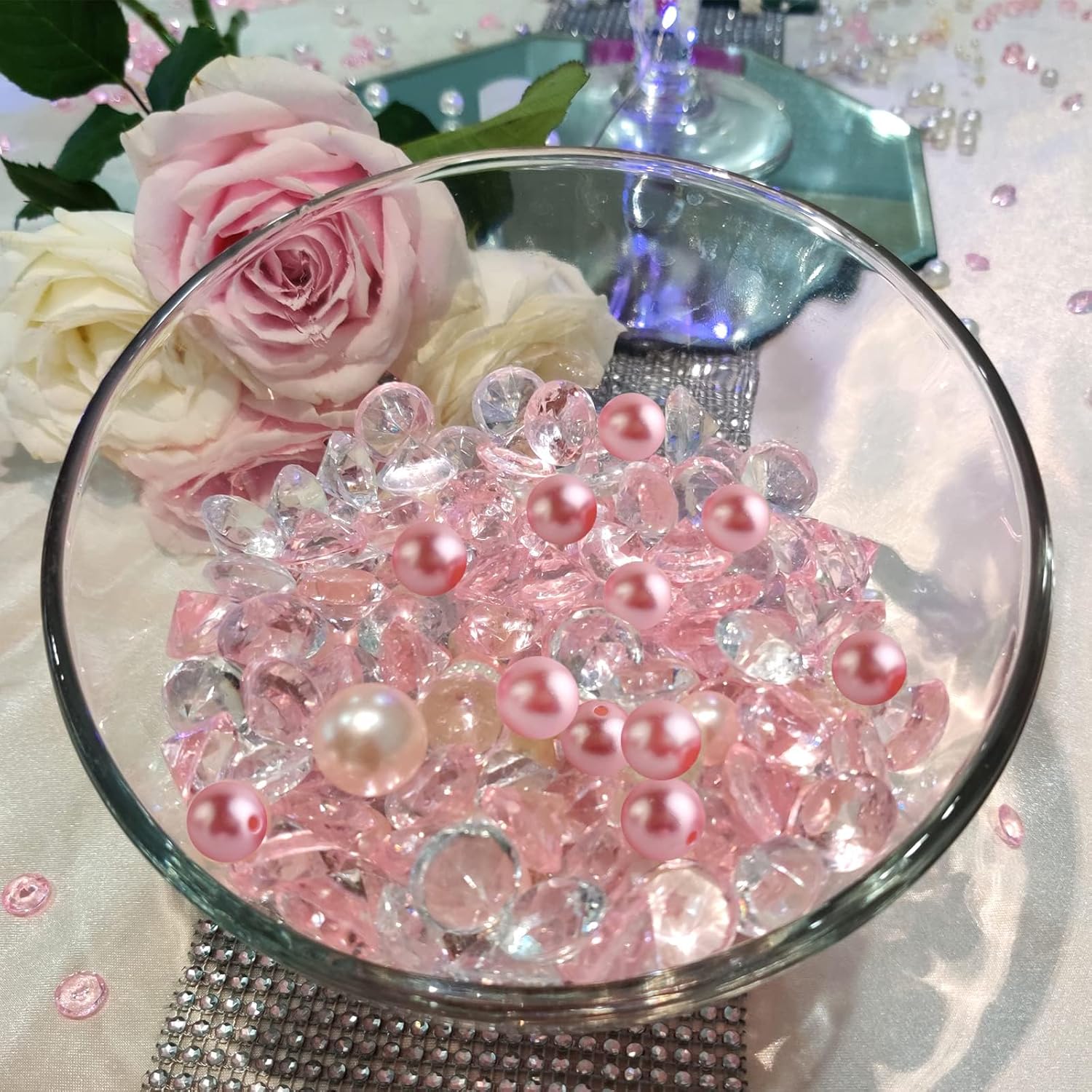 HappyFiller 1075 PCS Floating Pearl Beads Vase Filler