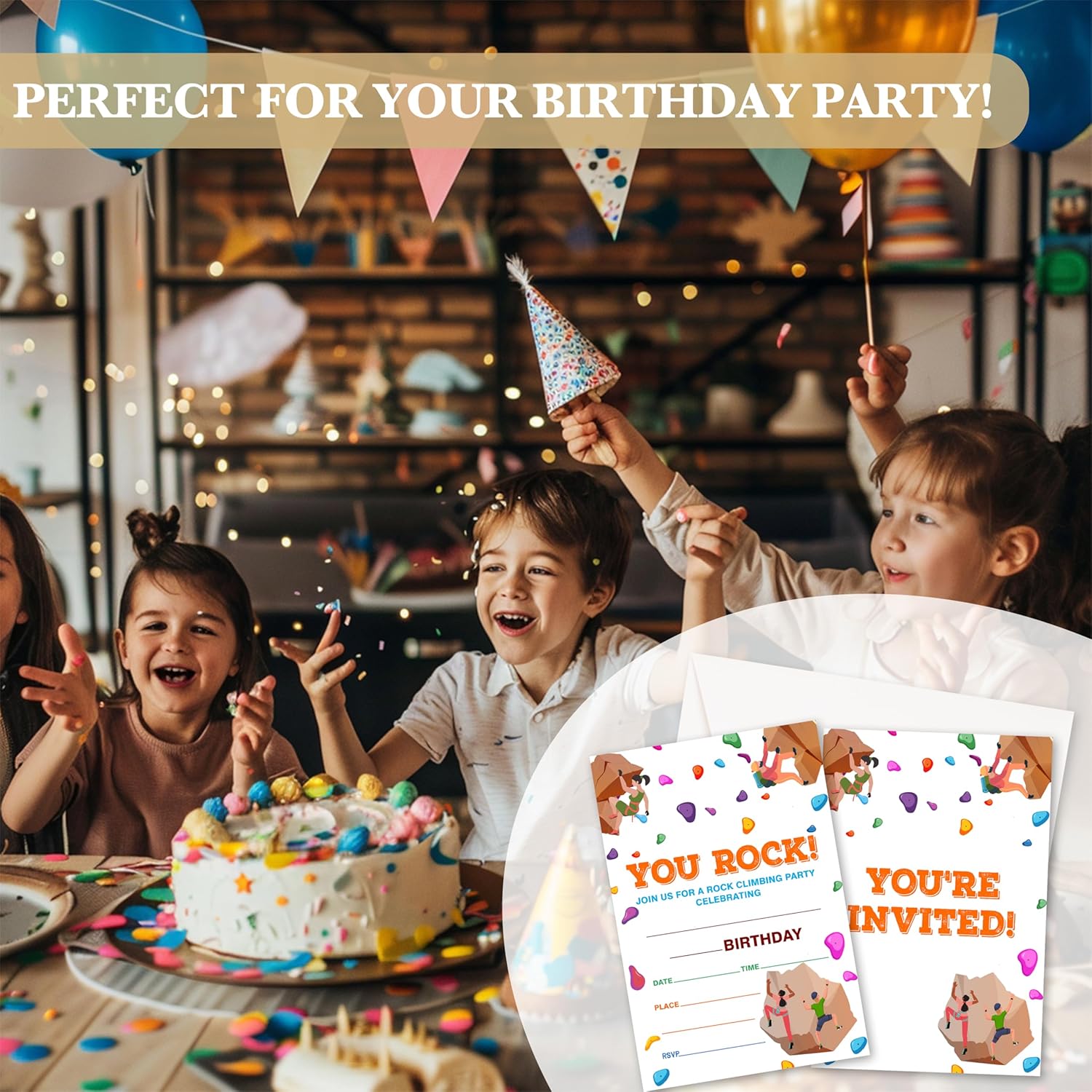 Climbing Birthday Invitations With Envelopes 20 Pack