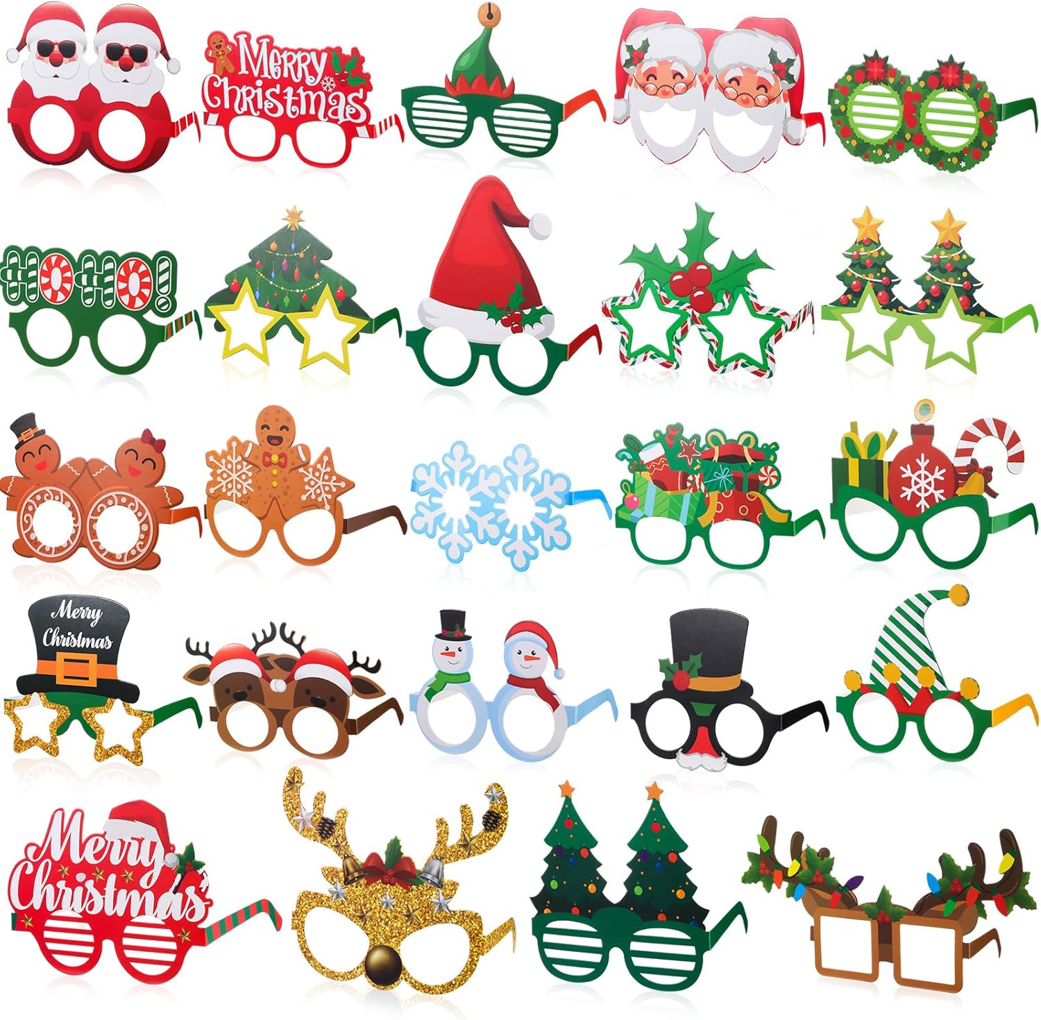 Syhood 48 Pcs Paper Christmas Glasses Bulk
