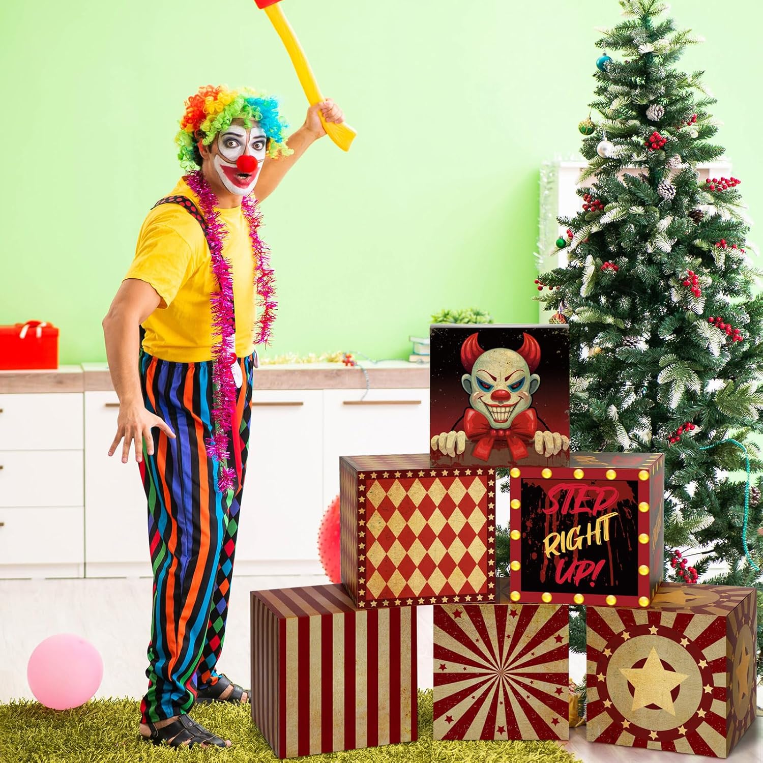 Tenceur 6 Piece Creepy Clown Decor Boxes