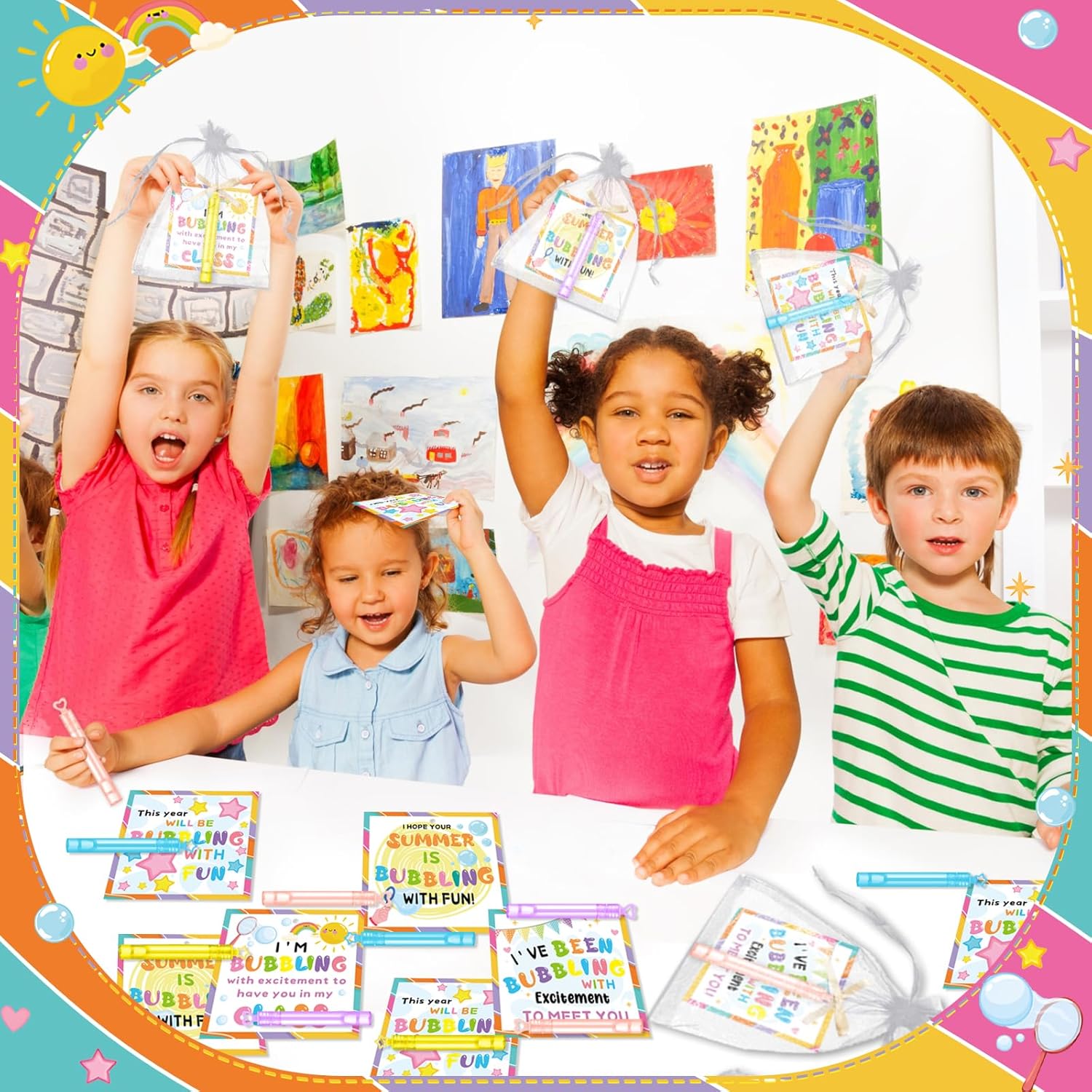 36 Set Back to School Gifts with Bubble Wands and Drawstring Bags