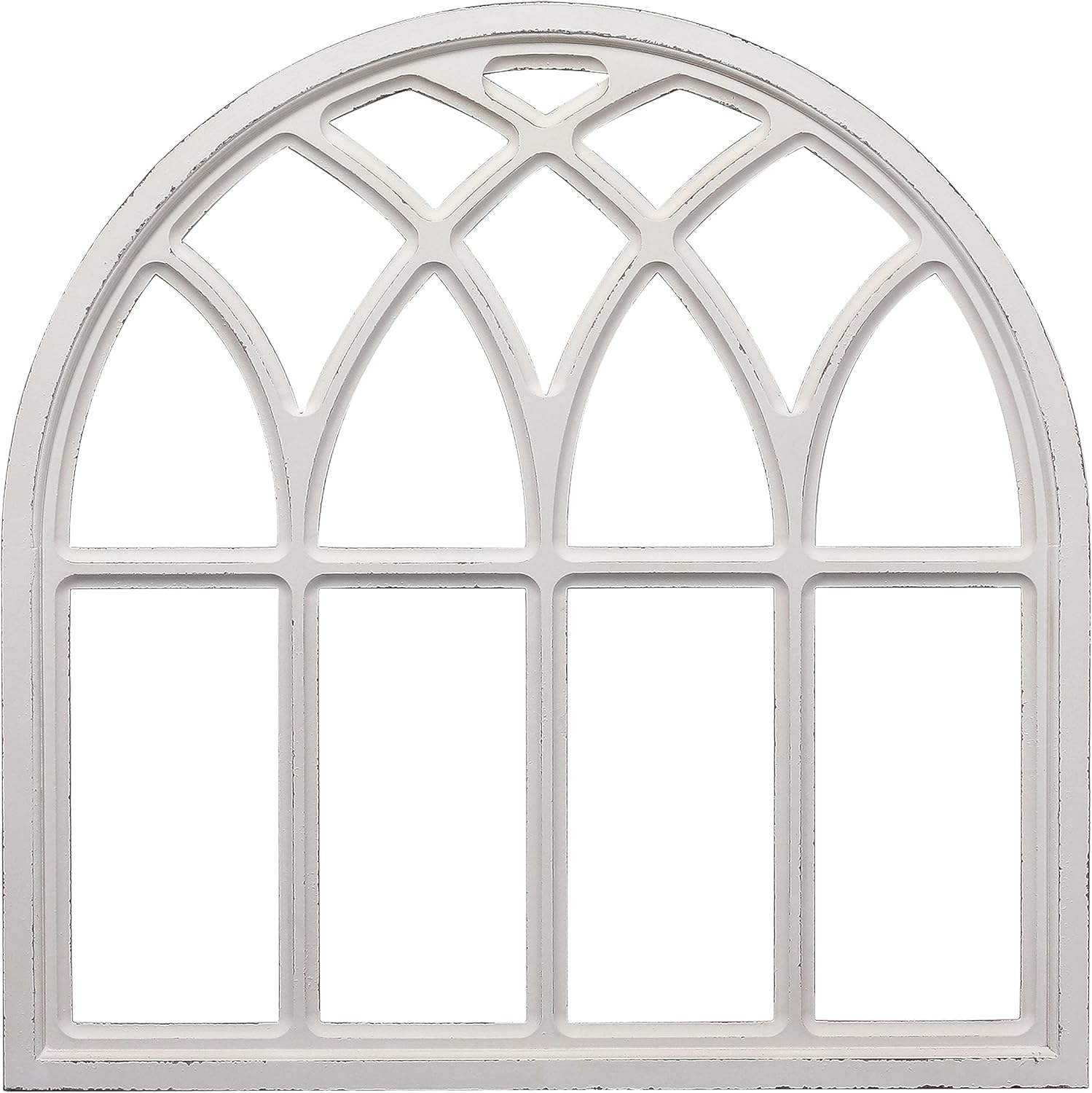 Sintosin 32 Inch White Arched Window Frame Wall Decor