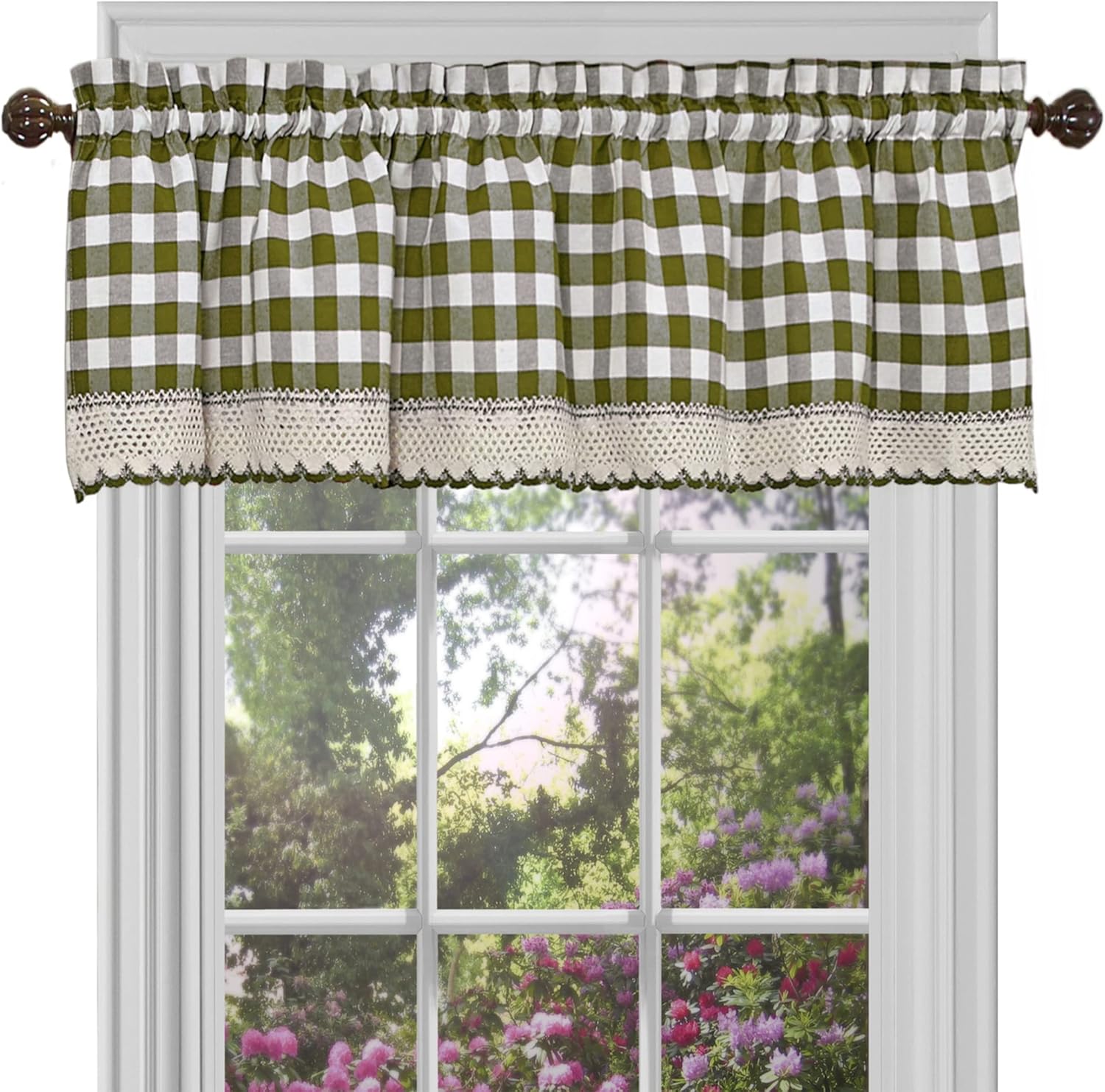Buffalo Check Valance Window Curtains - 58 Inch x 14 Inch