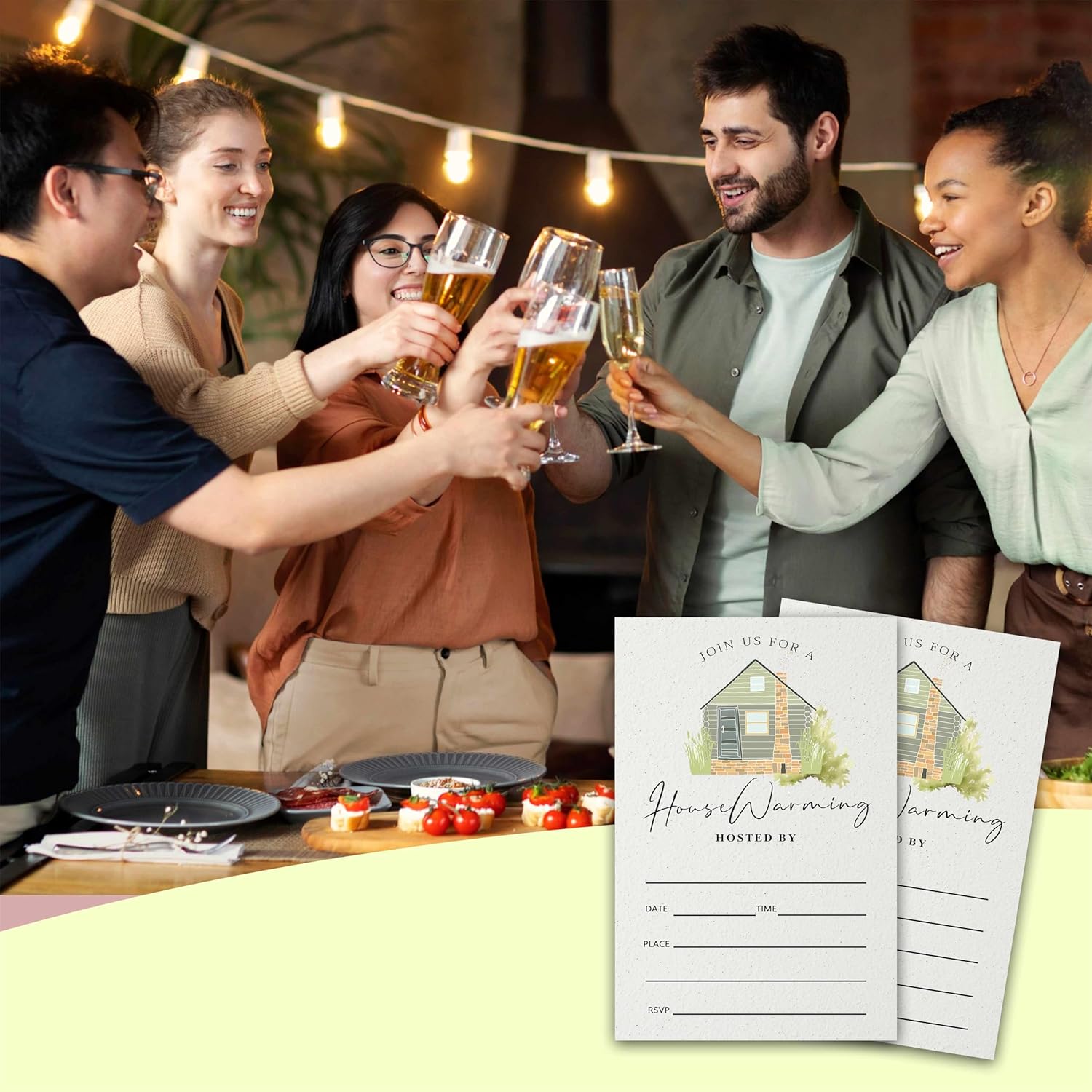 20 Piece Modern Home Invitation Cards with Envelopes