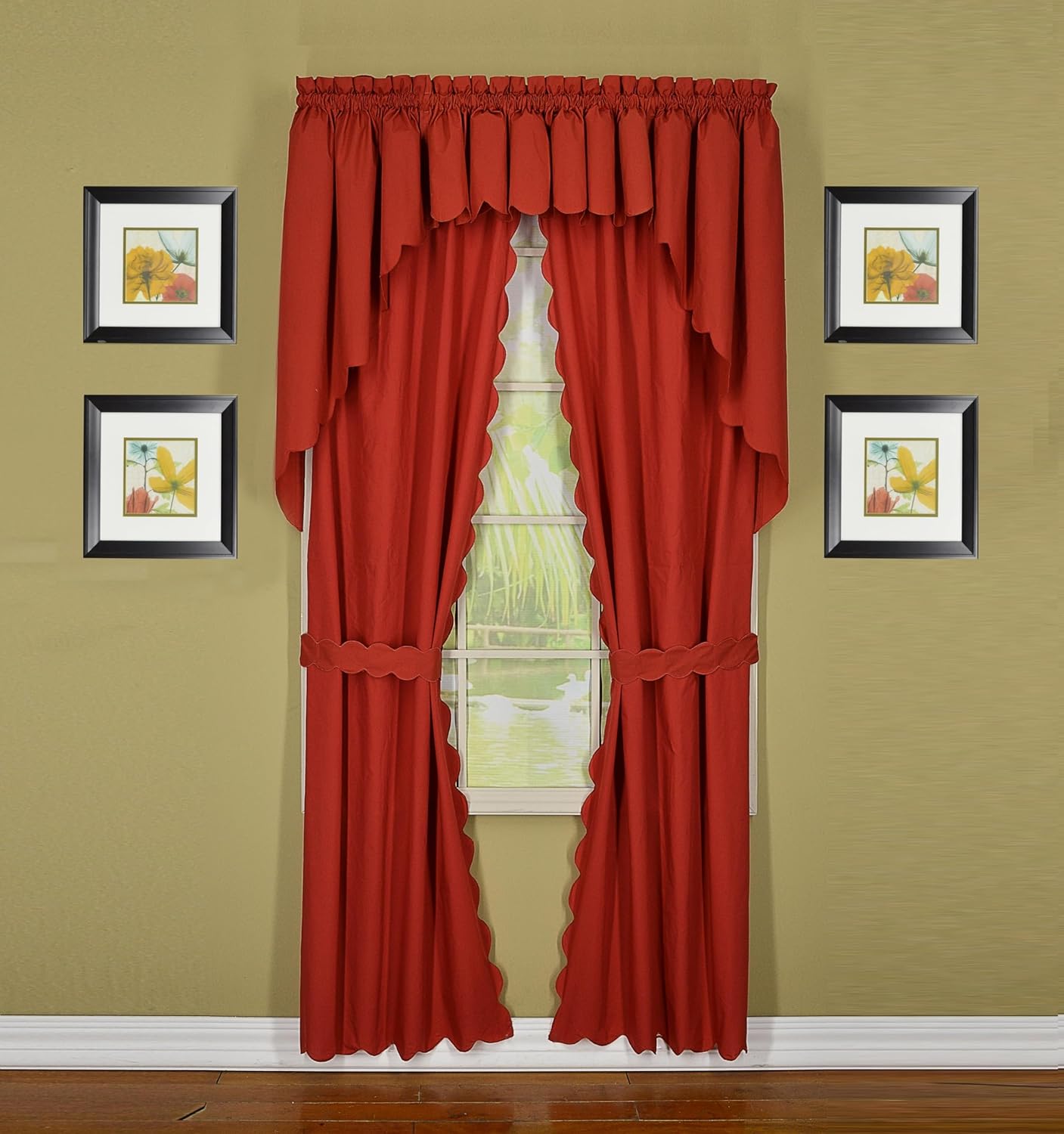 Todays Curtain CA2003K Orleans 38 Inch Swag Pair Tambour Scallop Edge Curtain