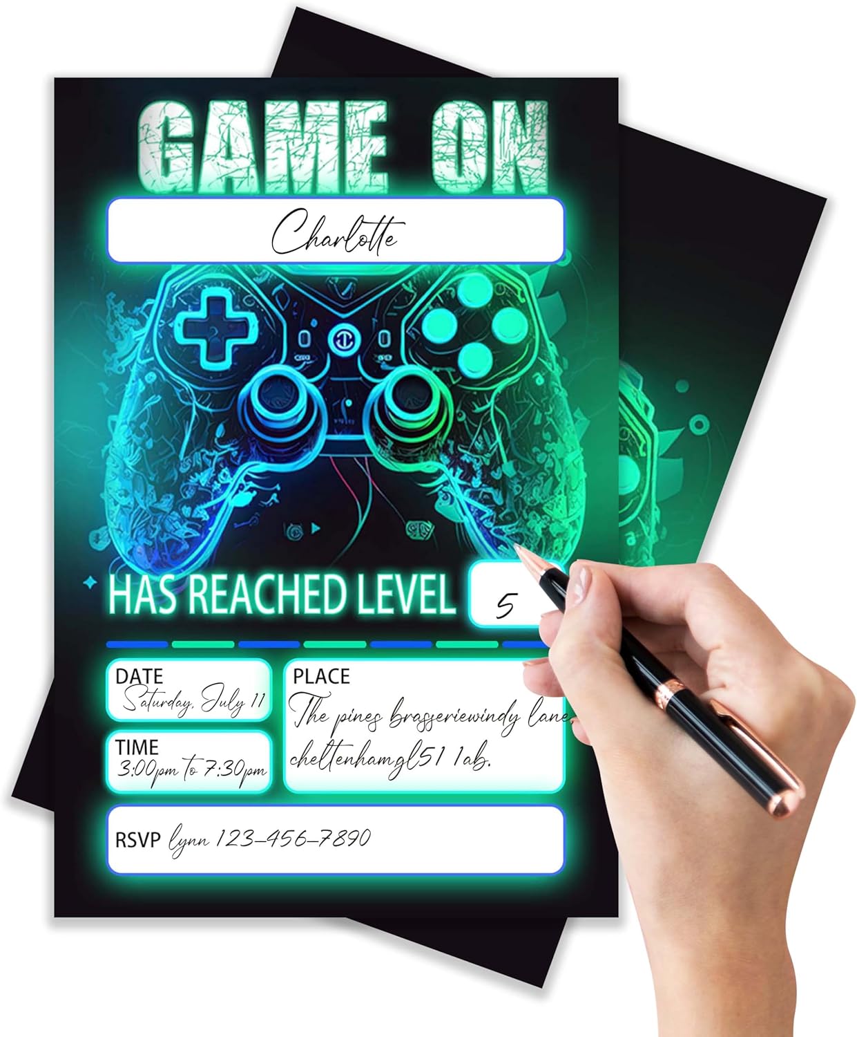Gamer Birthday Invitations Set of 20