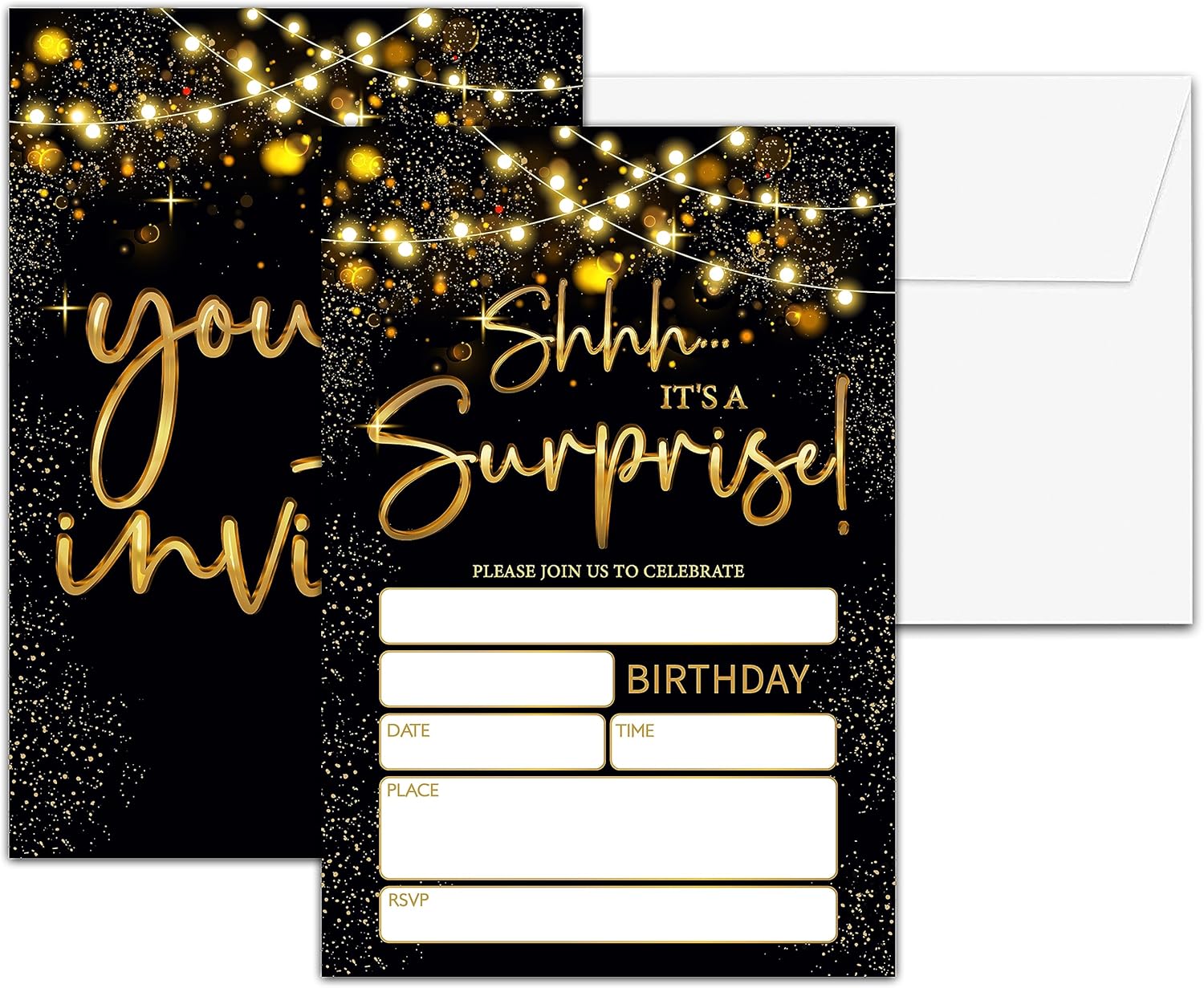 Chuxvon Surprise Birthday Party Invitations D20