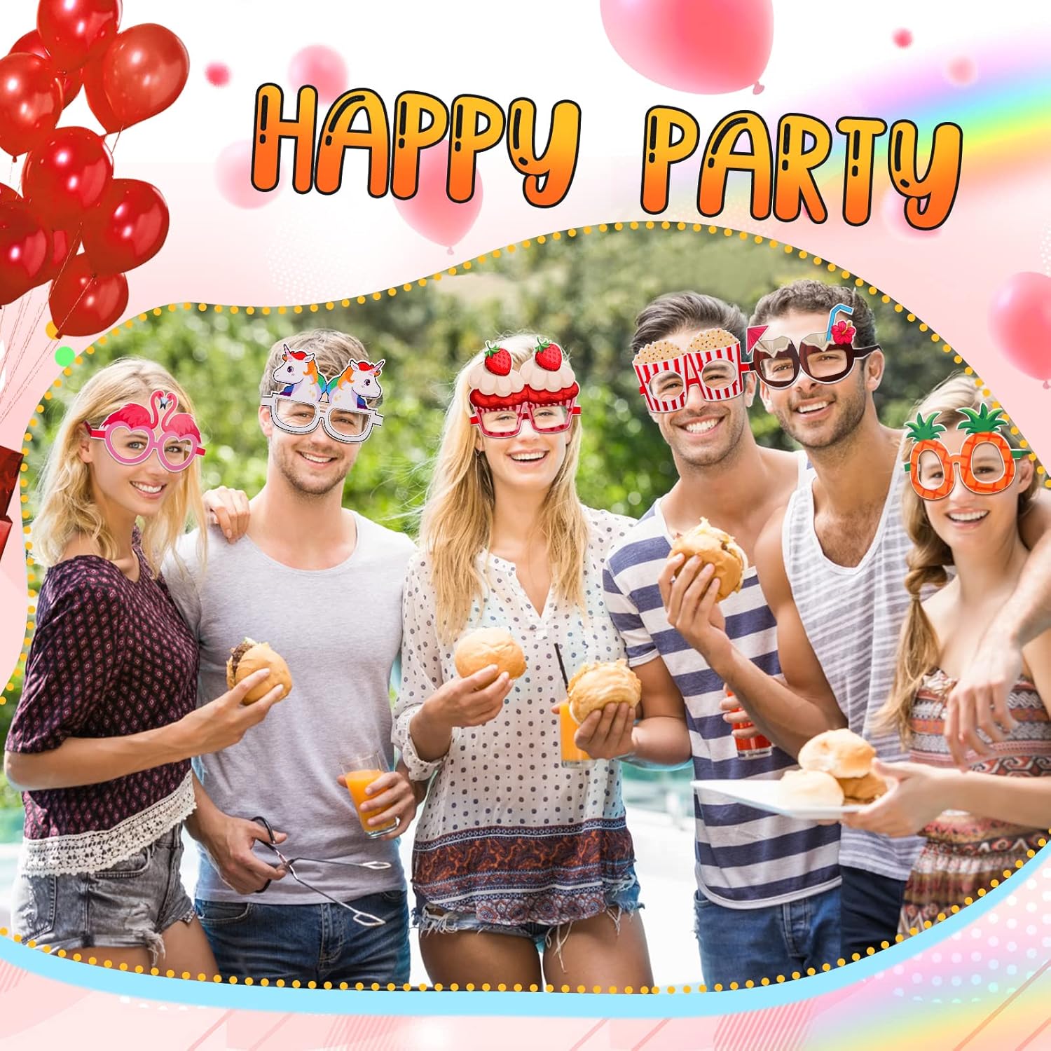48 Pcs Funny Hawaiian Party Sunglasses