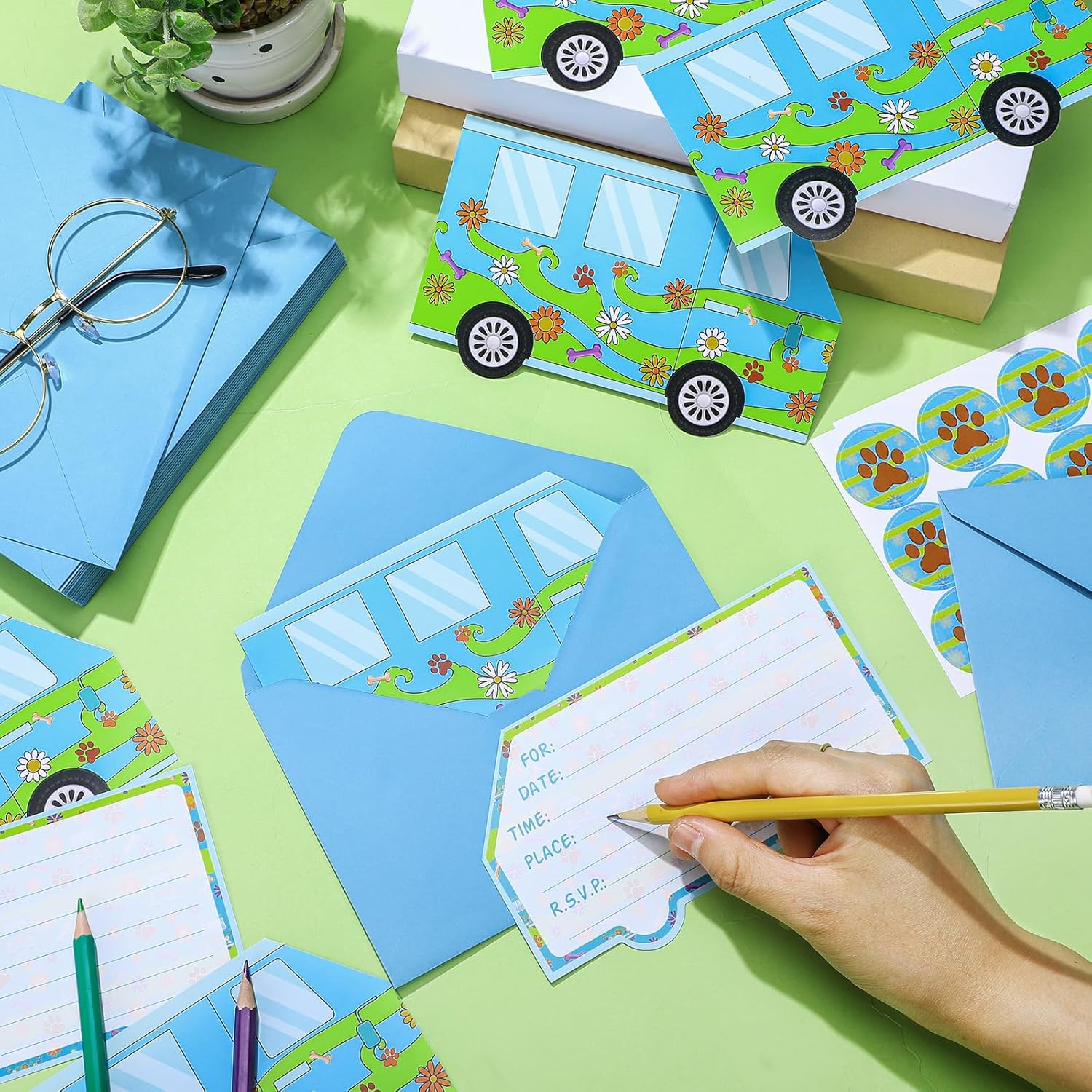 30 Piece Cartoon Dog Birthday Party Invitation Set