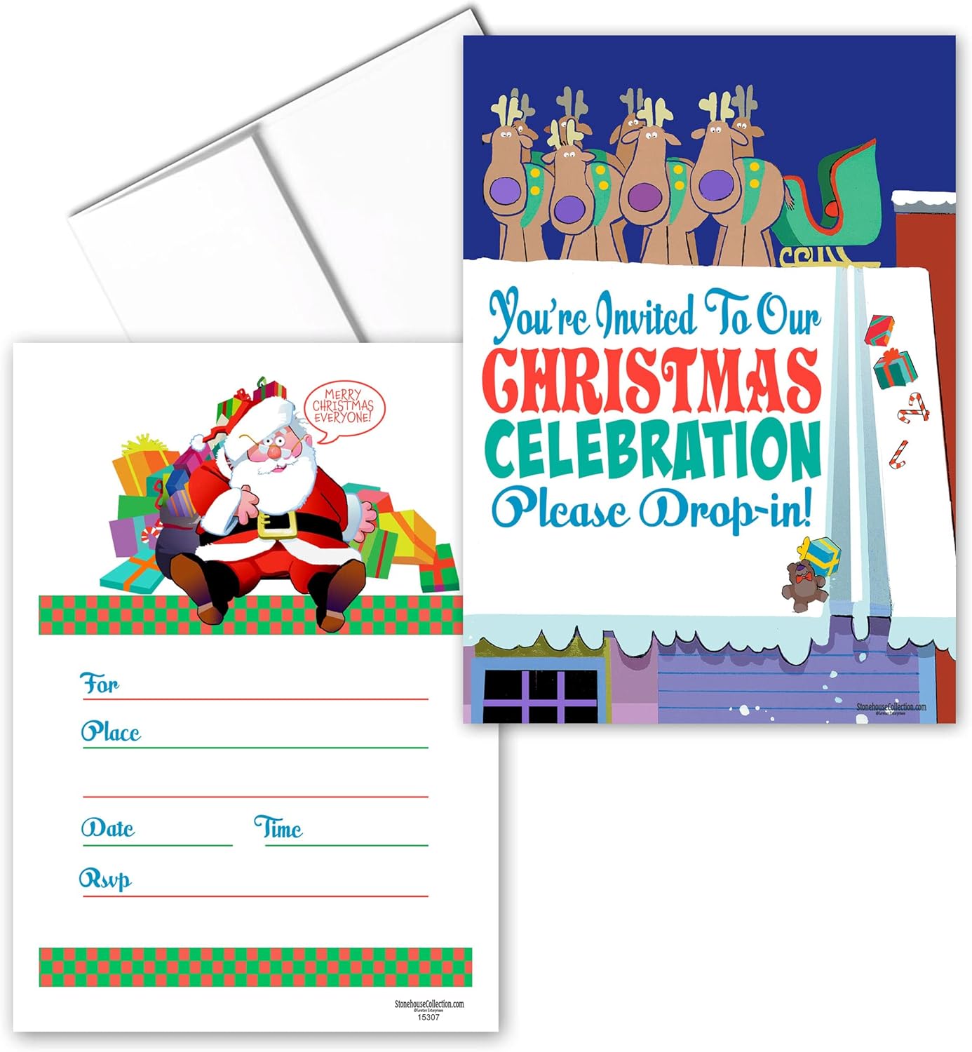 Stonehouse Collection Christmas Invitations 25 pcs with Envelopes