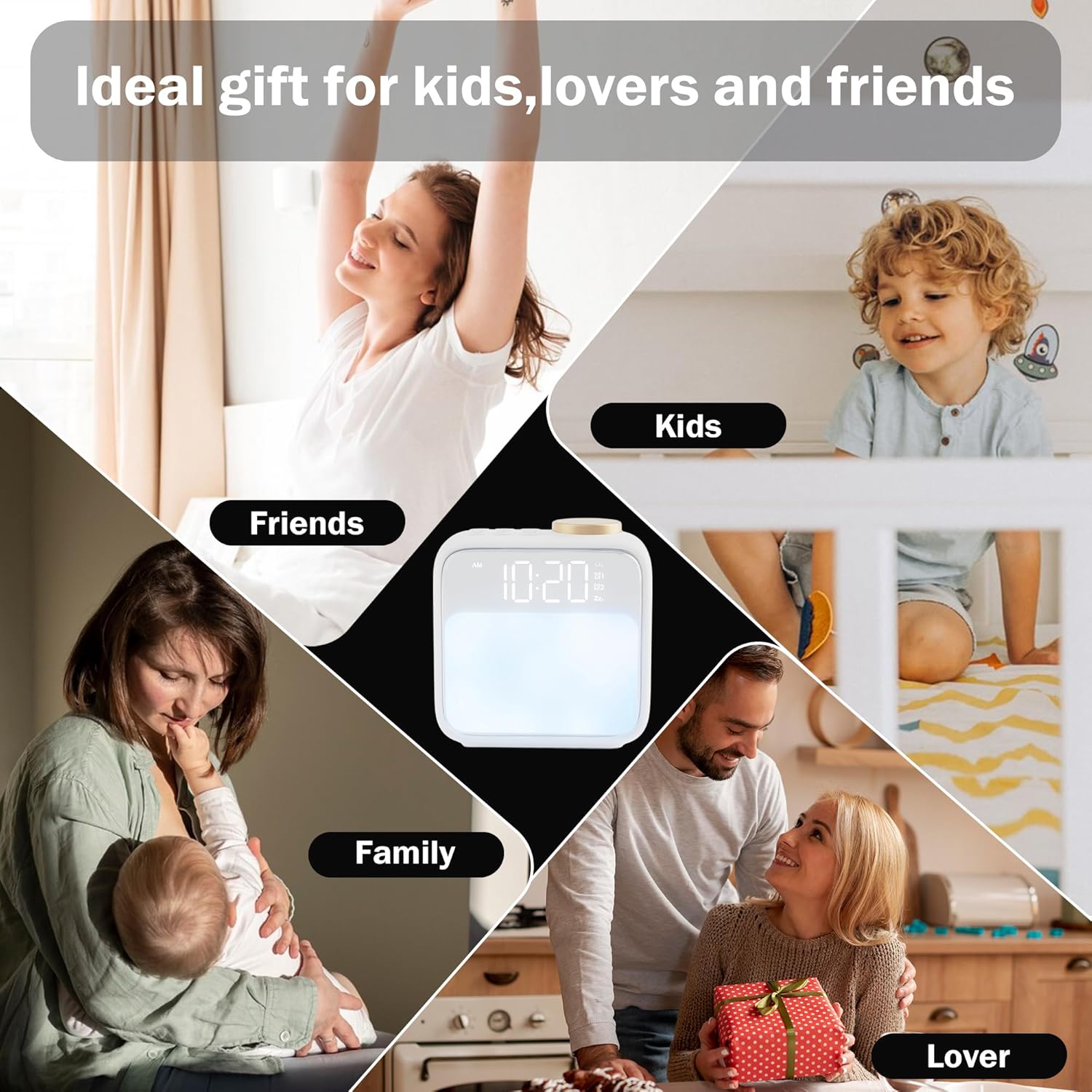3-in-1 Sunrise Alarm Clock with Nightlight and Sound