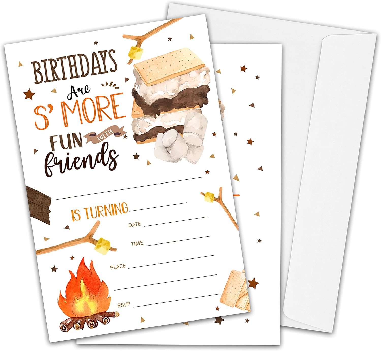 Smores Birthday Invitations 4x6 Double-sided Cards
