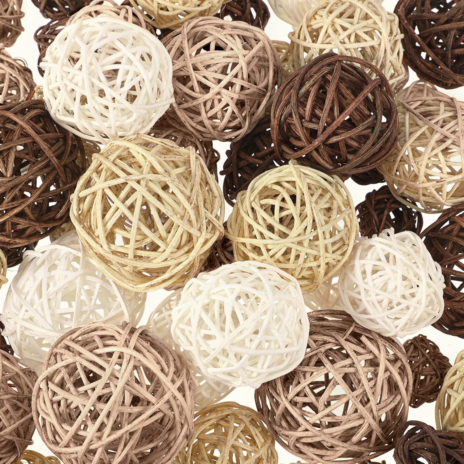 Patelai 72 Pcs Wicker Rattan Decorative Balls