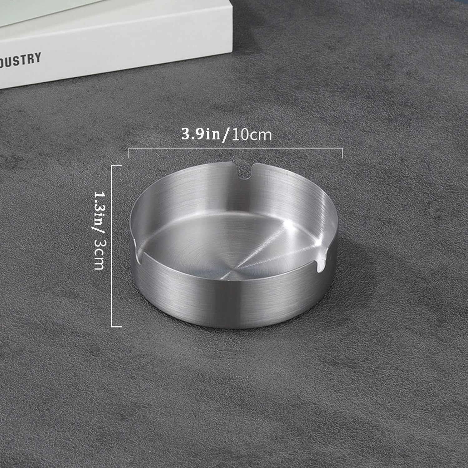 Stainless Steel Ashtray 2 Pack Large 394in for Cigarettes