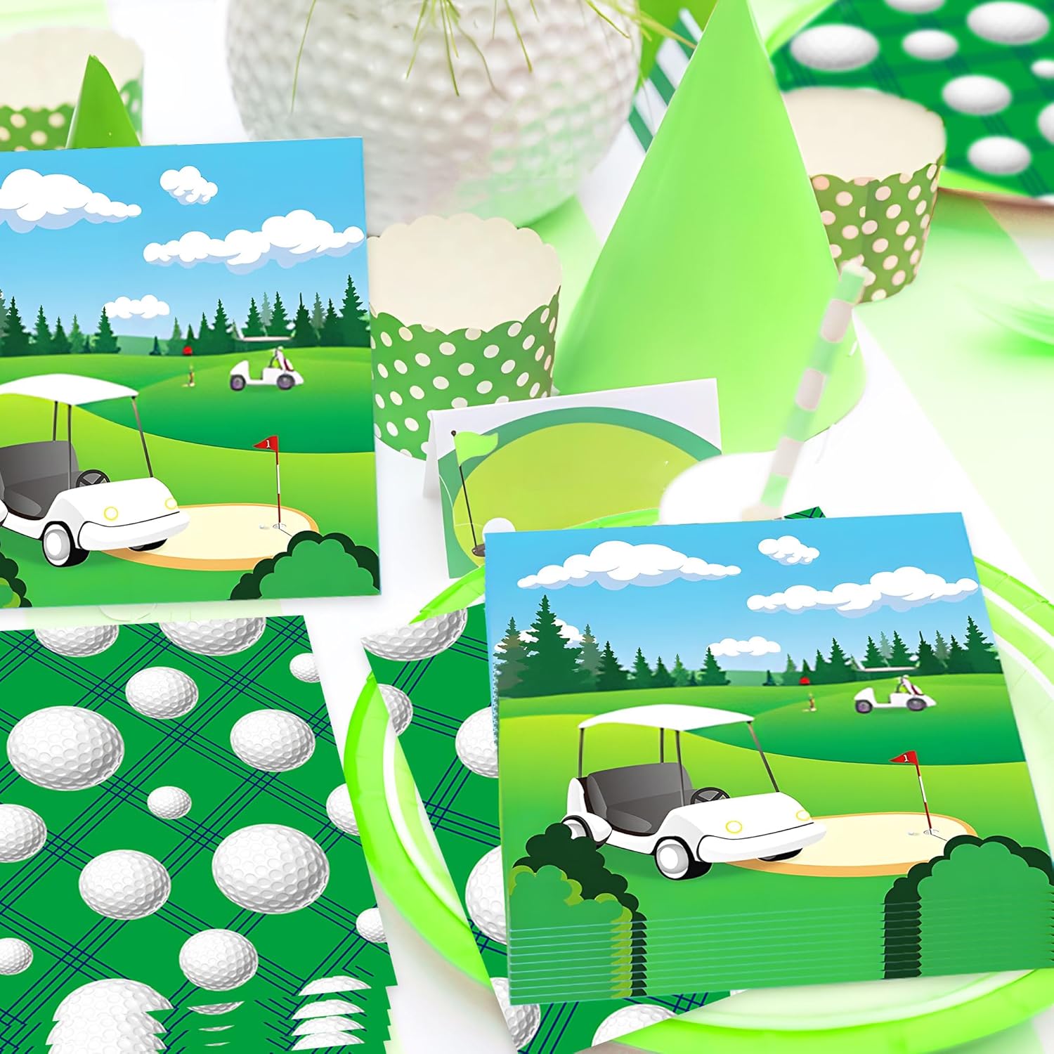 Golf Themed Paper Napkins Set for Parties
