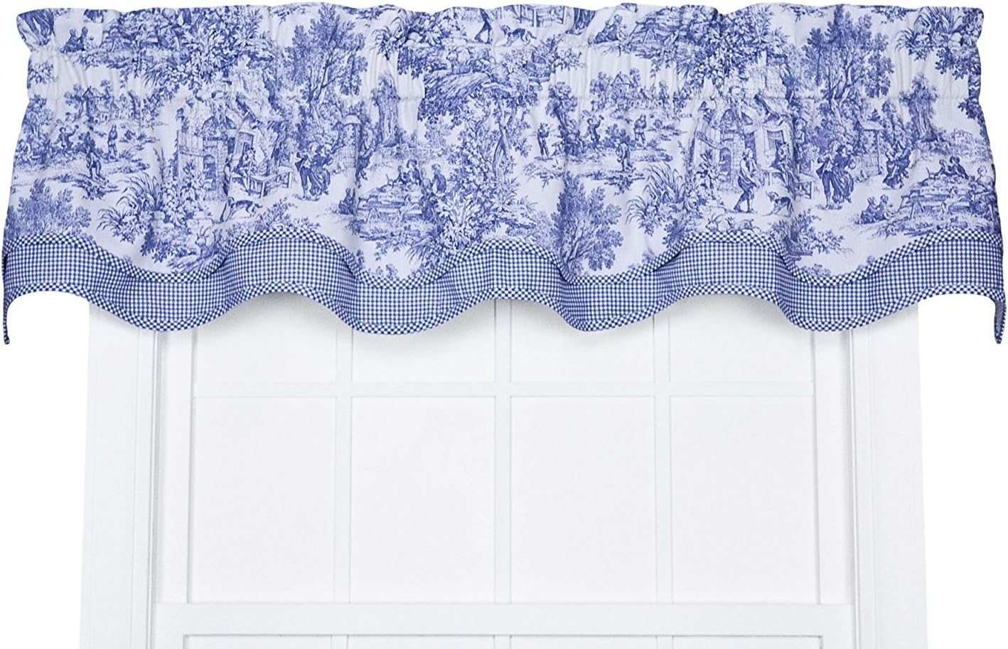 Victoria Park Toile Blue Valence Curtain