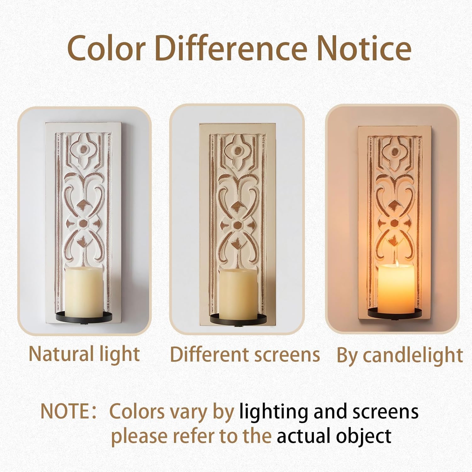 Walasis Rustic Candle Sconces Wall Decor Set of 2