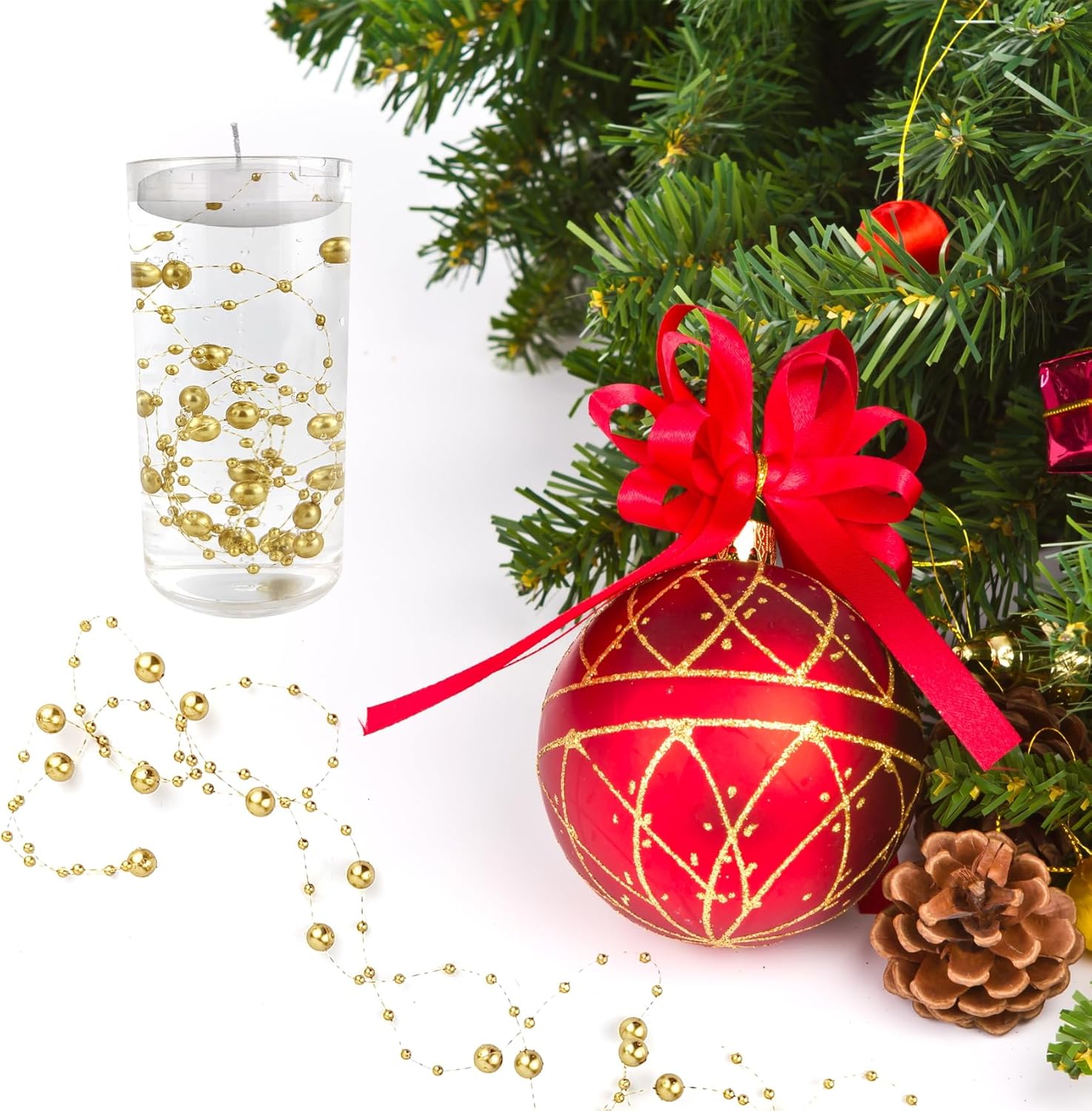 5 Pack Floating Pearl String for Candles Centerpiece
