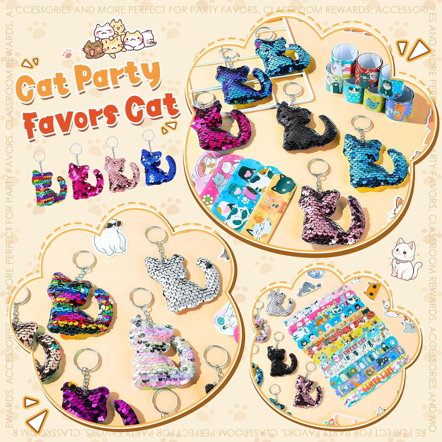 98 Pcs Cat Party Favors Birthday Supplies Decorations