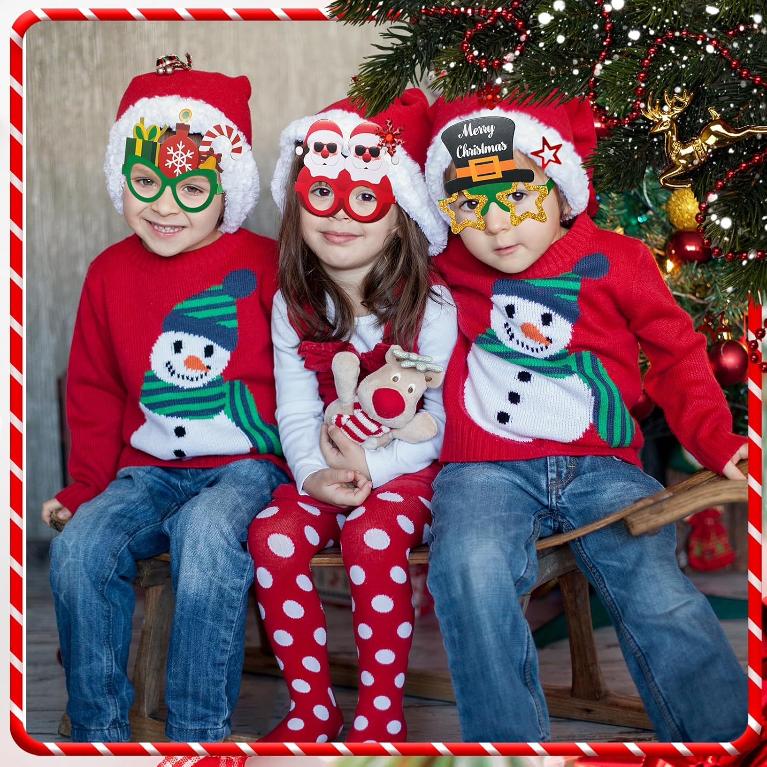 Syhood 48 Pcs Paper Christmas Glasses Bulk
