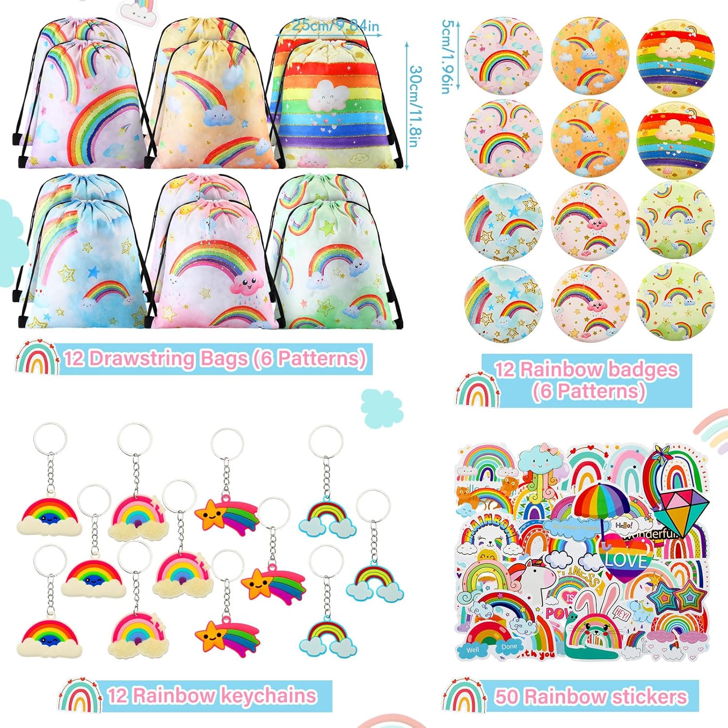 140 Pcs Rainbow Party Favors Set for Kids