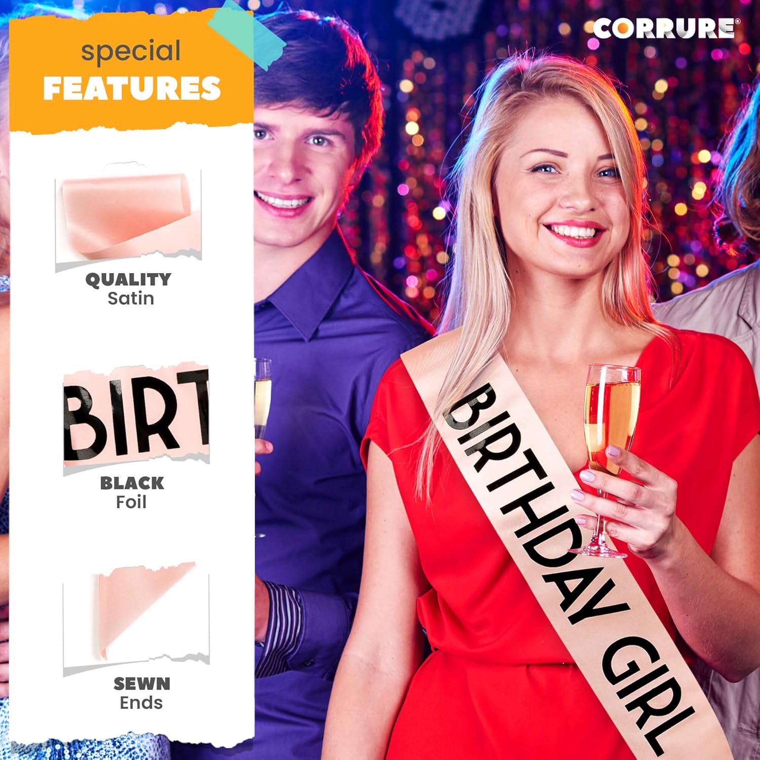 Birthday Girl Sash with Black Foil - Rose Gold Sash for Women