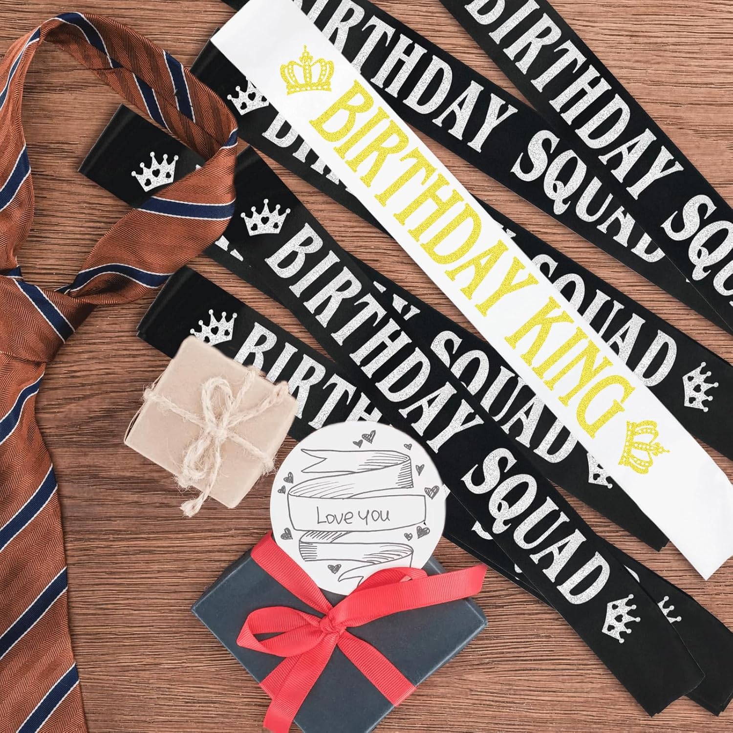 7 Pcs Birthday King Sashes for Men or Boy