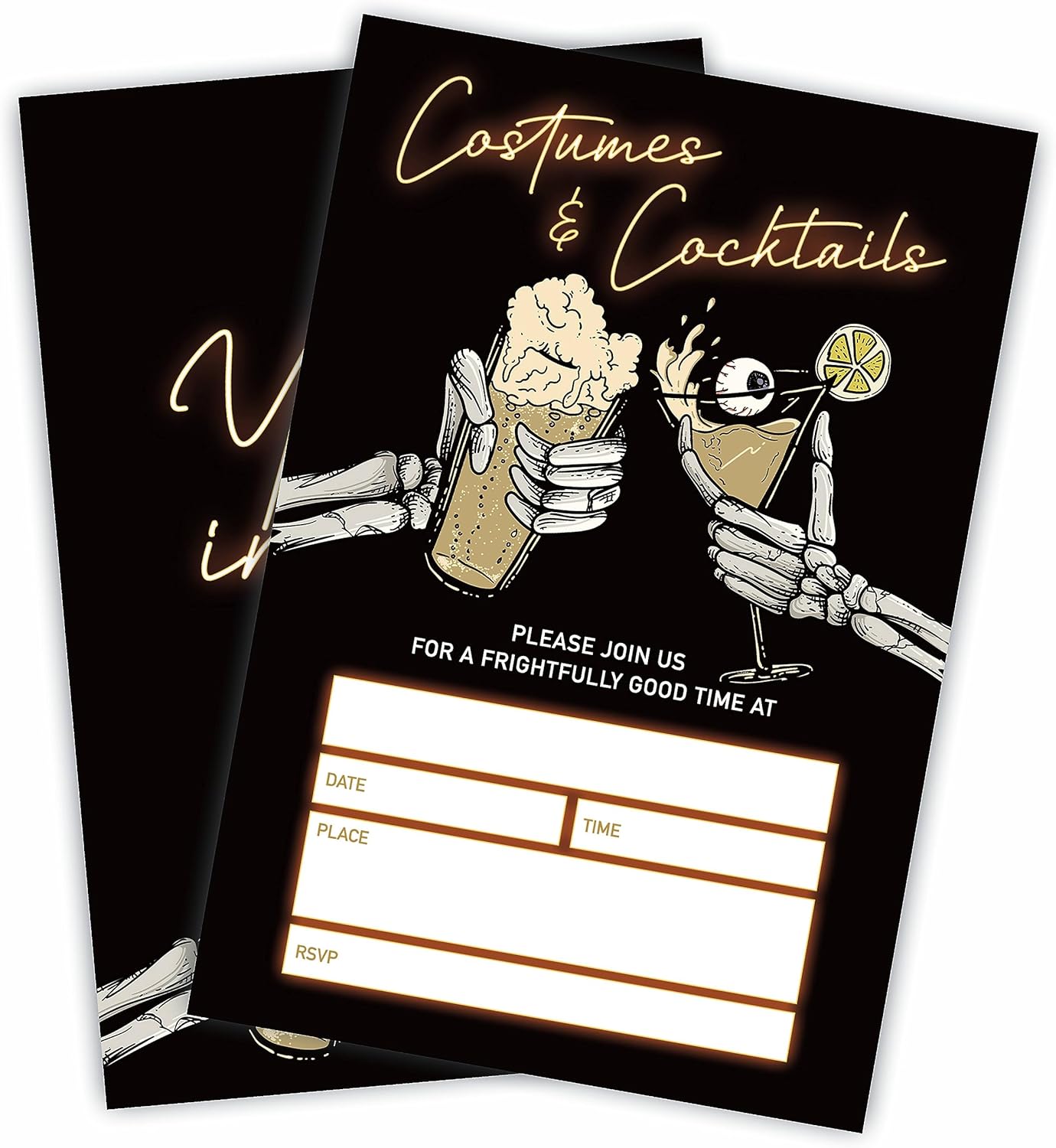 Costumes Cocktails Halloween Party Invitations 20 Pack
