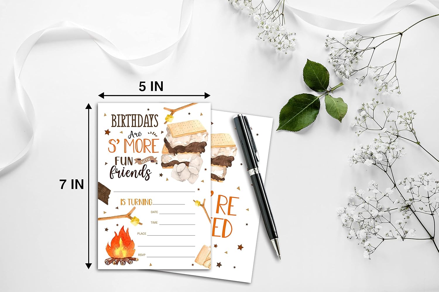 Smores Birthday Invitations 4x6 Double-sided Cards