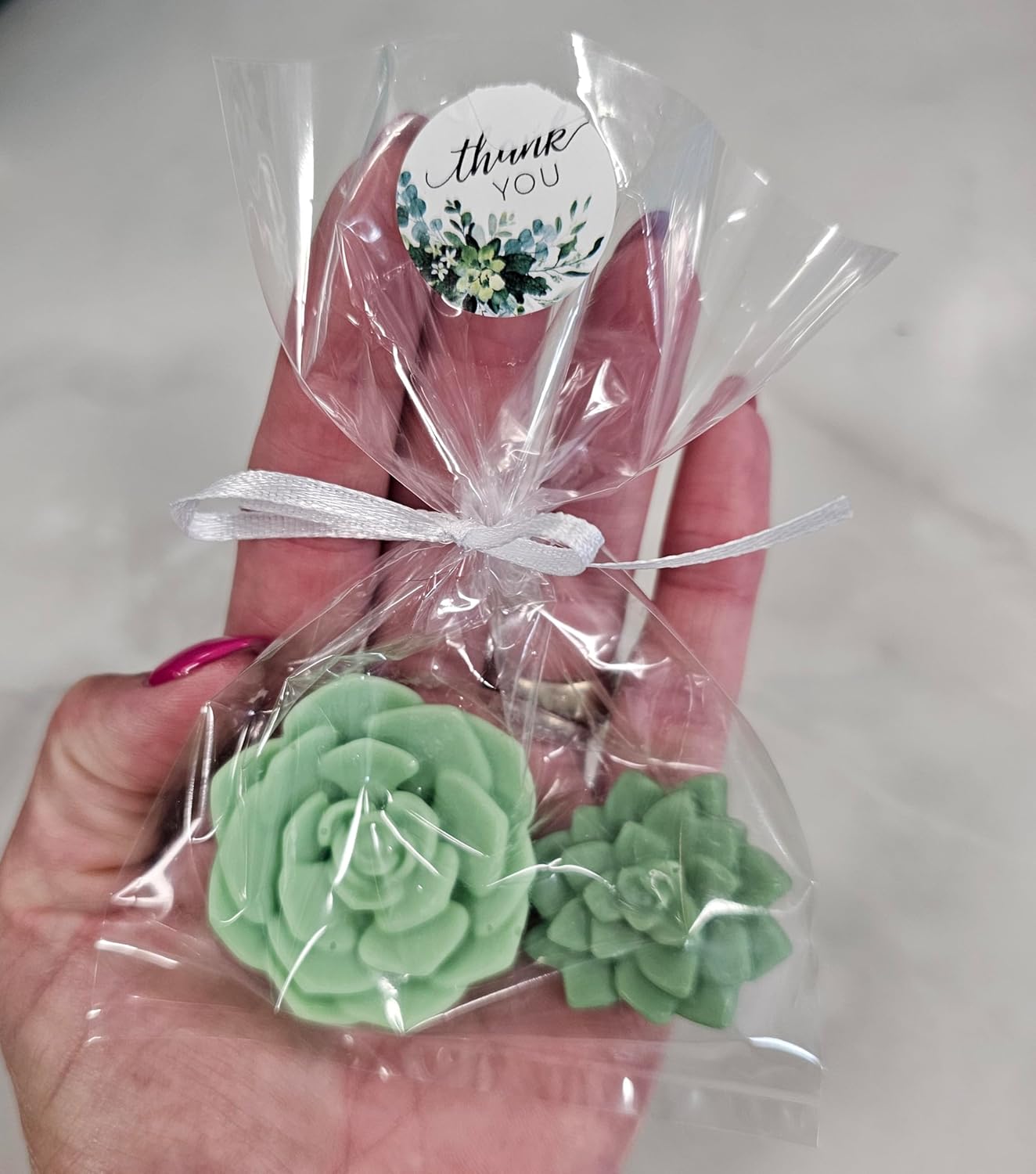 DIY Succulent Shaped Soap Favor Kit 20 Green Cactus Blossom Scented Soaps