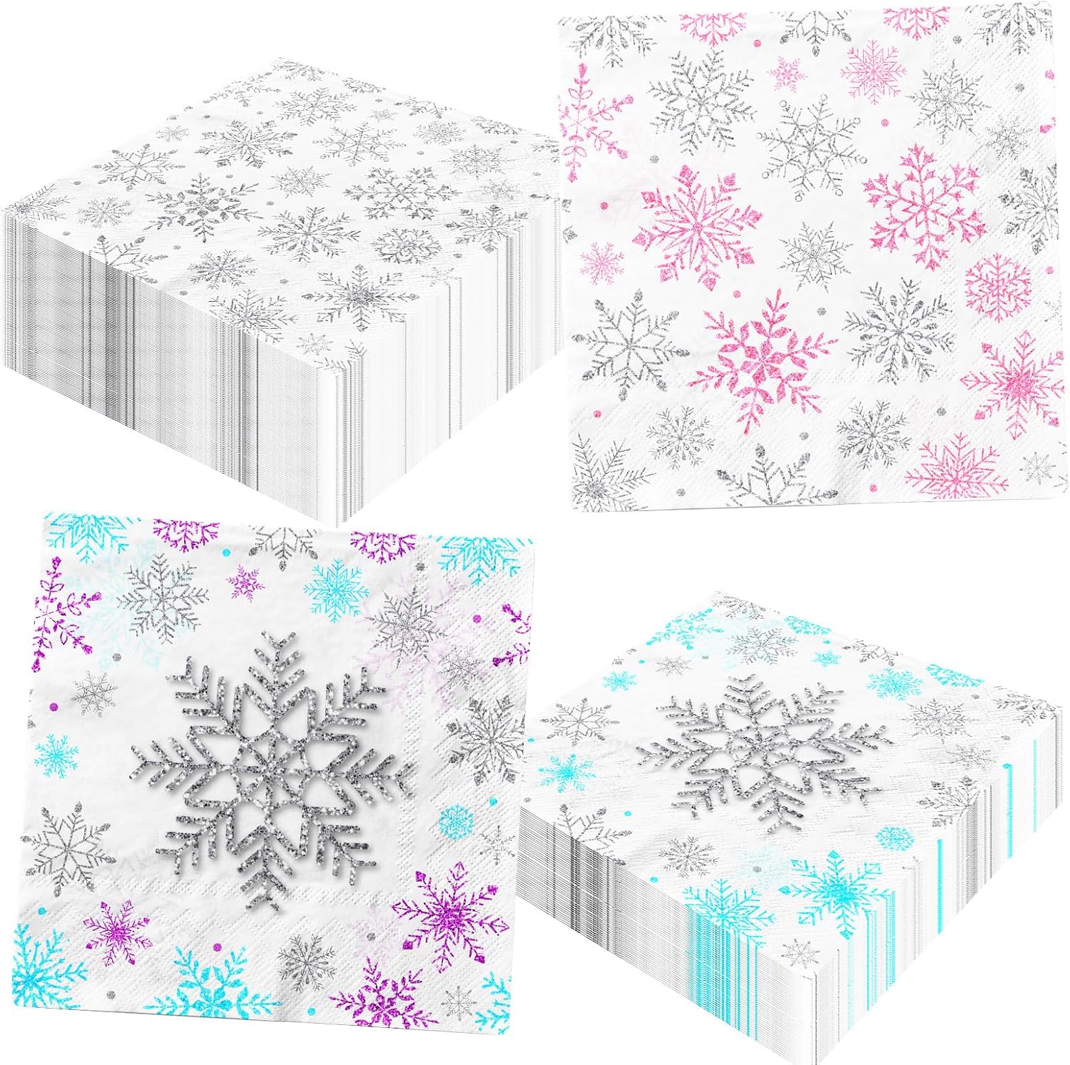 40pcs Winter Snowflake Napkins for Parties and Holidays