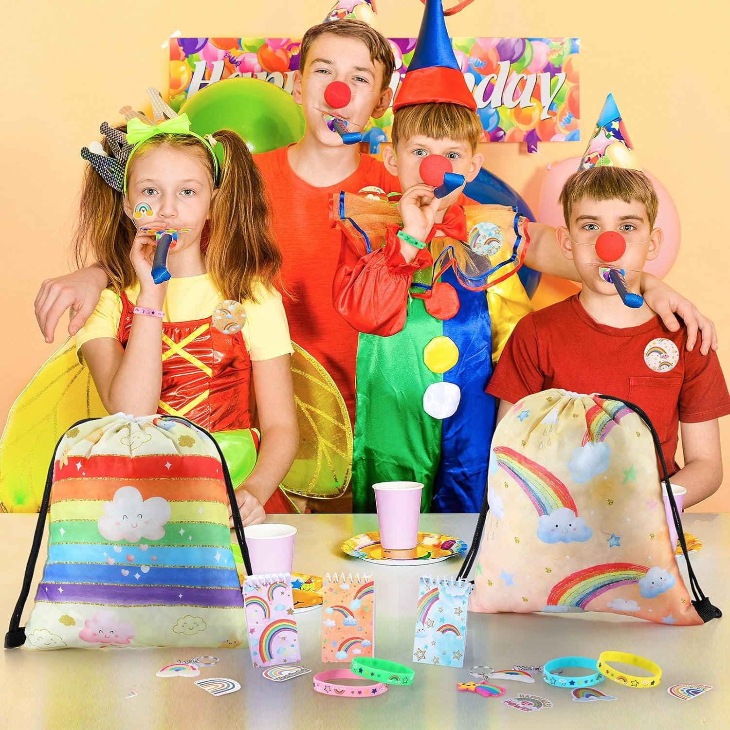 140 Pcs Rainbow Party Favors Set for Kids