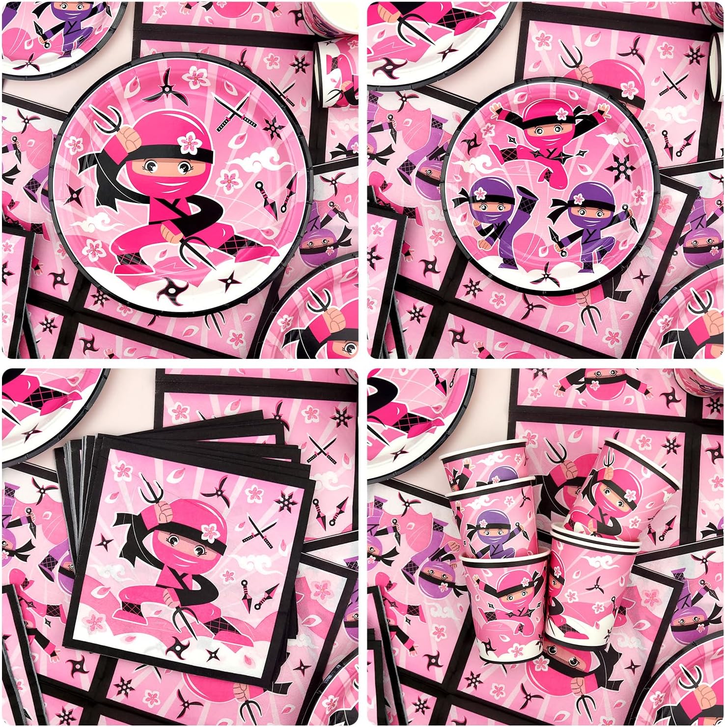 Ninja Girl Party Platters Set of 20