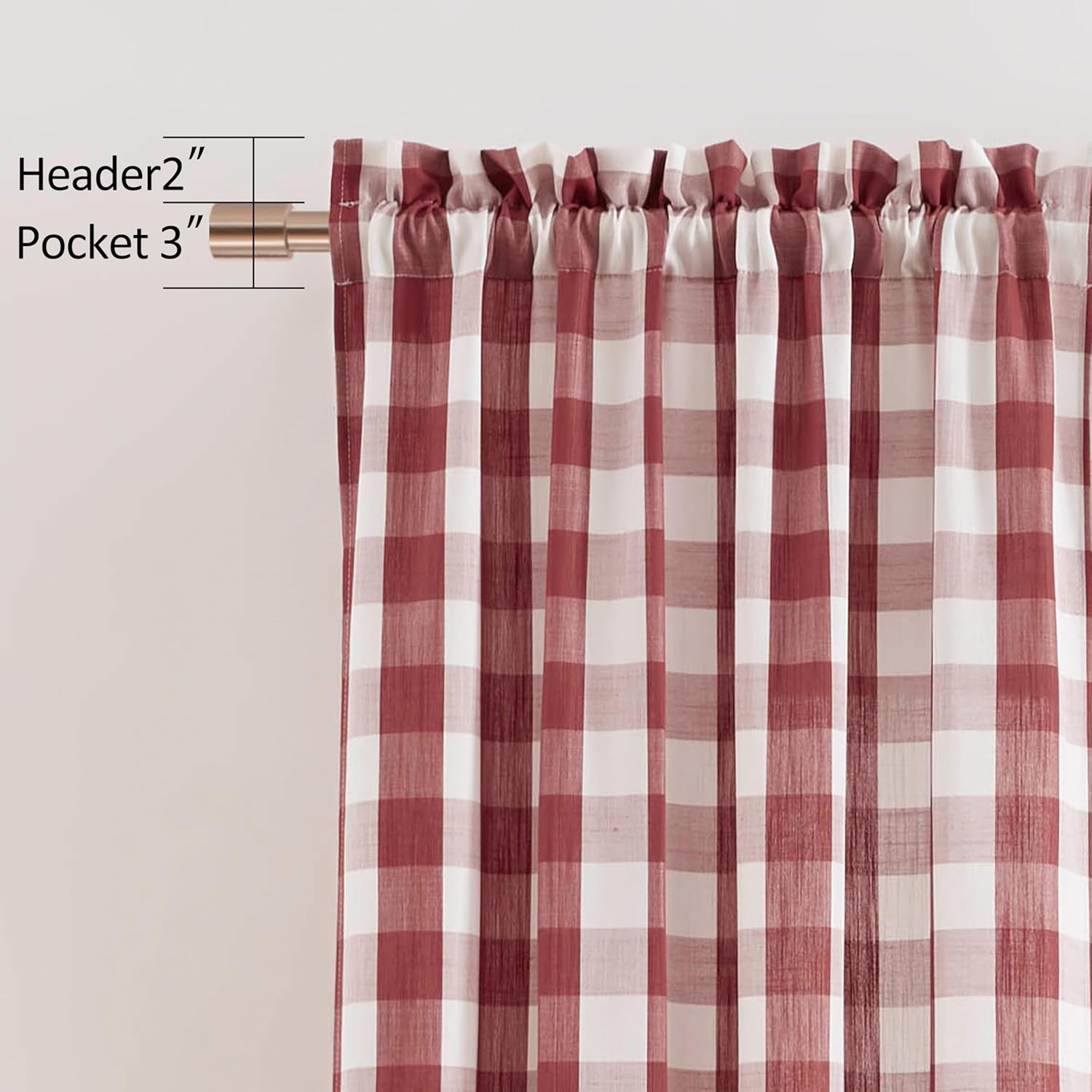 Red Buffalo Plaid Check Curtain Panels 40x84