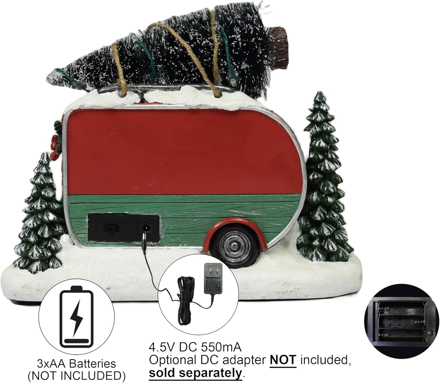 Moments in Time 73 Inch Santas Trailer LED Music Decor