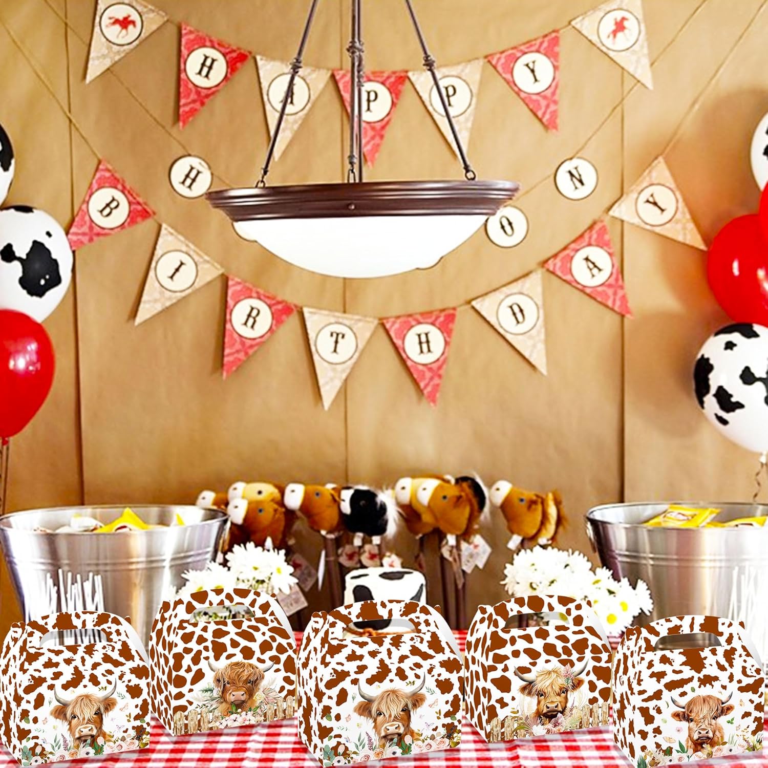 JeVenis 12 Piece Highland Cow Party Favor Set