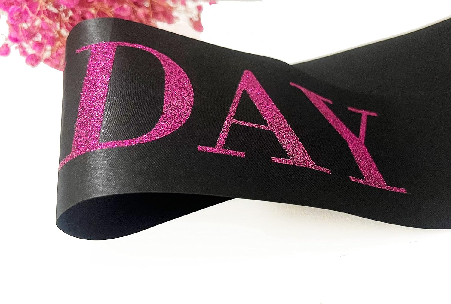 Birthday Sash for Women with Pink Glitter Letters