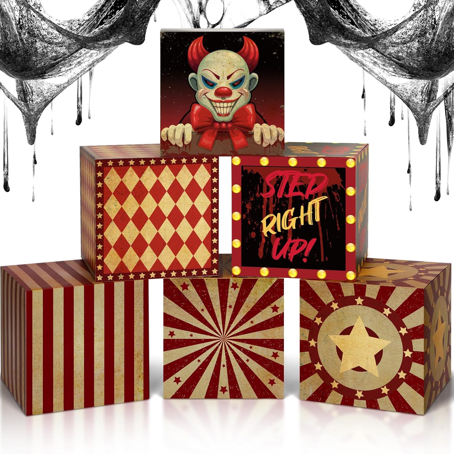 Tenceur 6 Piece Creepy Clown Decor Boxes