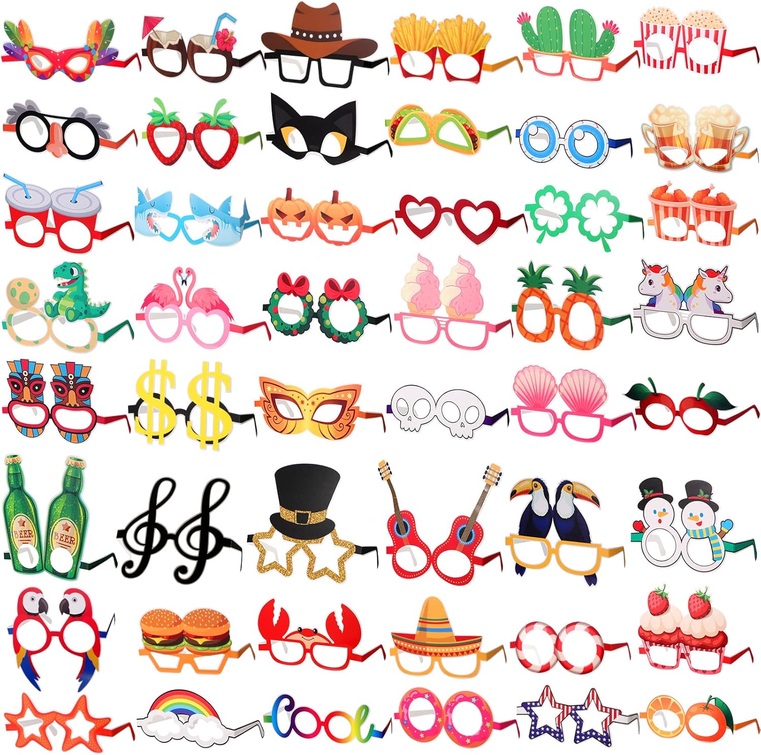 48 Pcs Funny Hawaiian Party Sunglasses