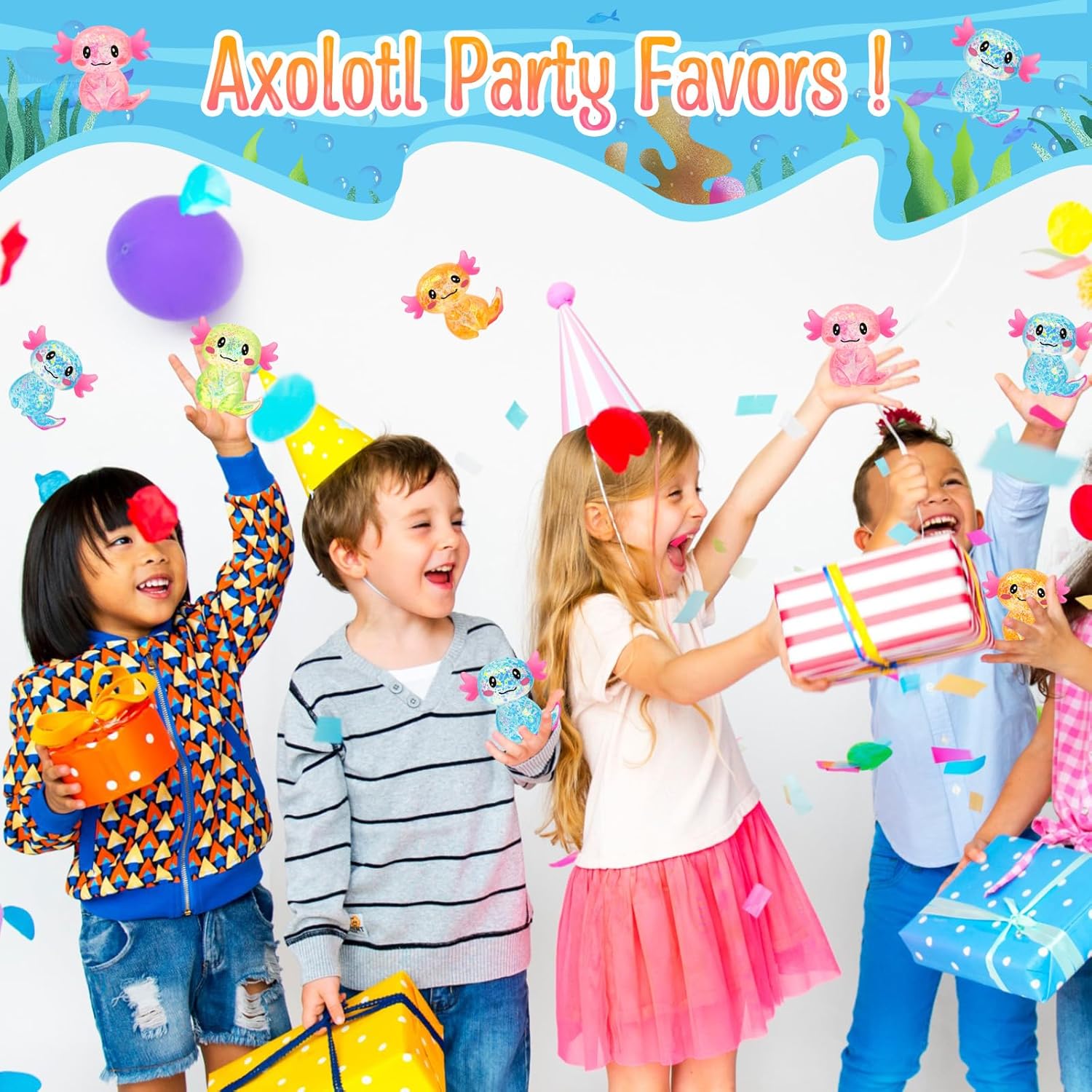 HyDren 12 Pcs Axolotl Fidget Toy with Cards 1