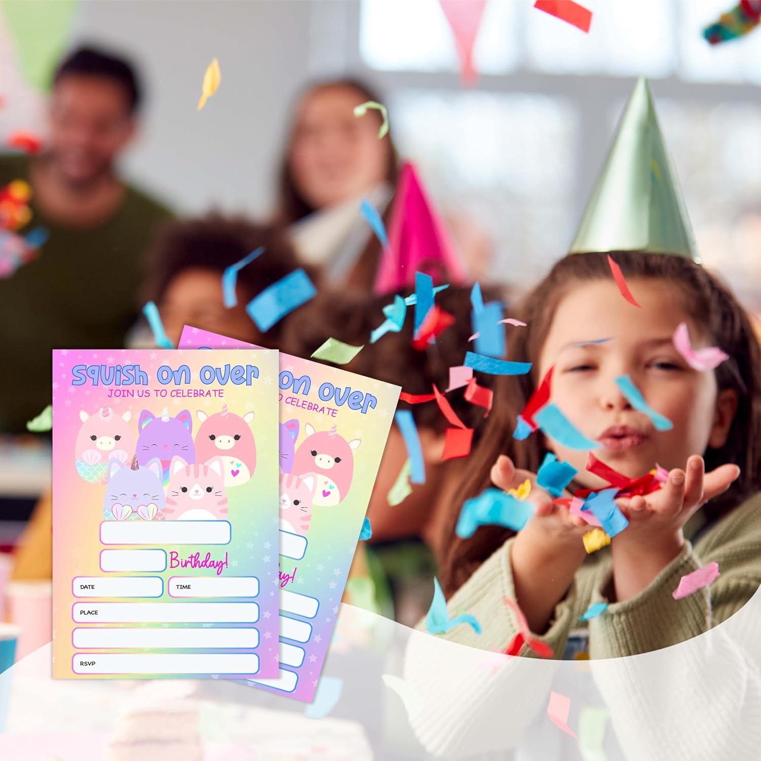 Squish Birthday Invitations with Envelopes Pack of 20
