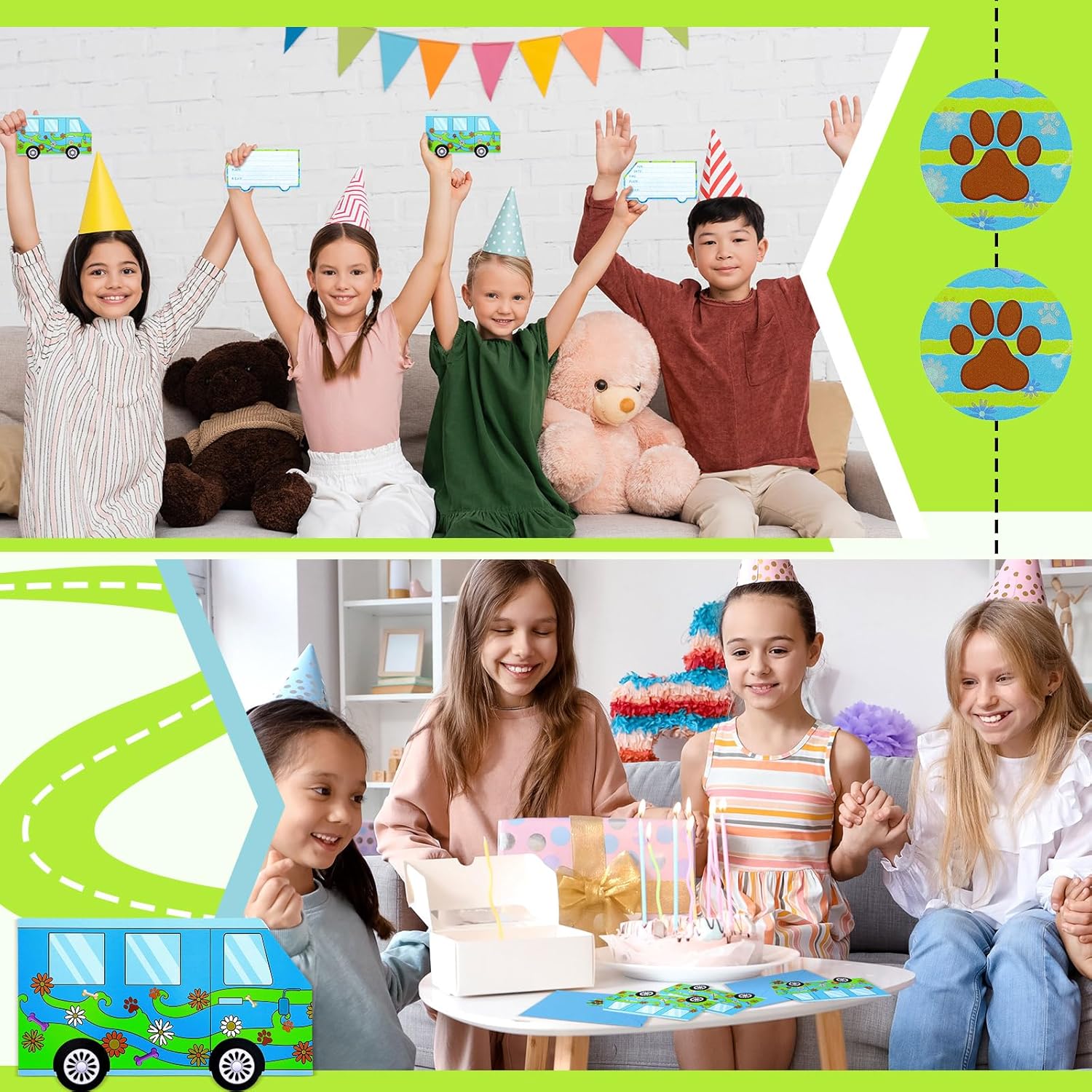 30 Piece Cartoon Dog Birthday Party Invitation Set