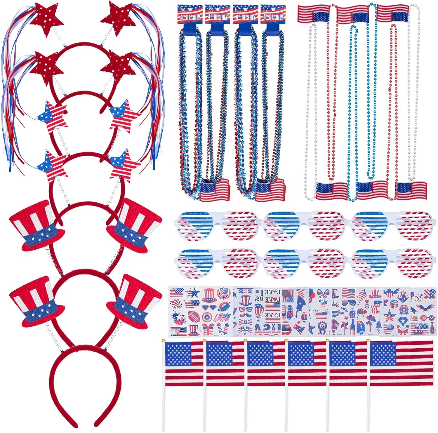 65pcs Patriotic Party Supplies for 4th of July Celebration