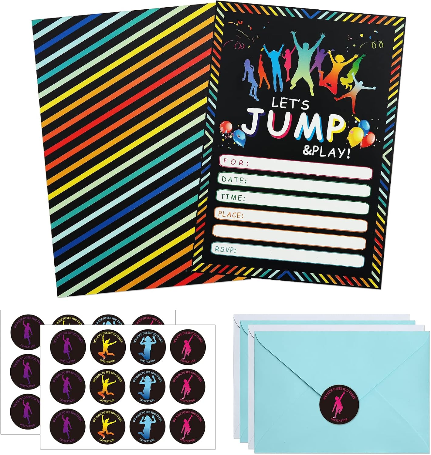 24 Pack Bounce House Party Invitation Set