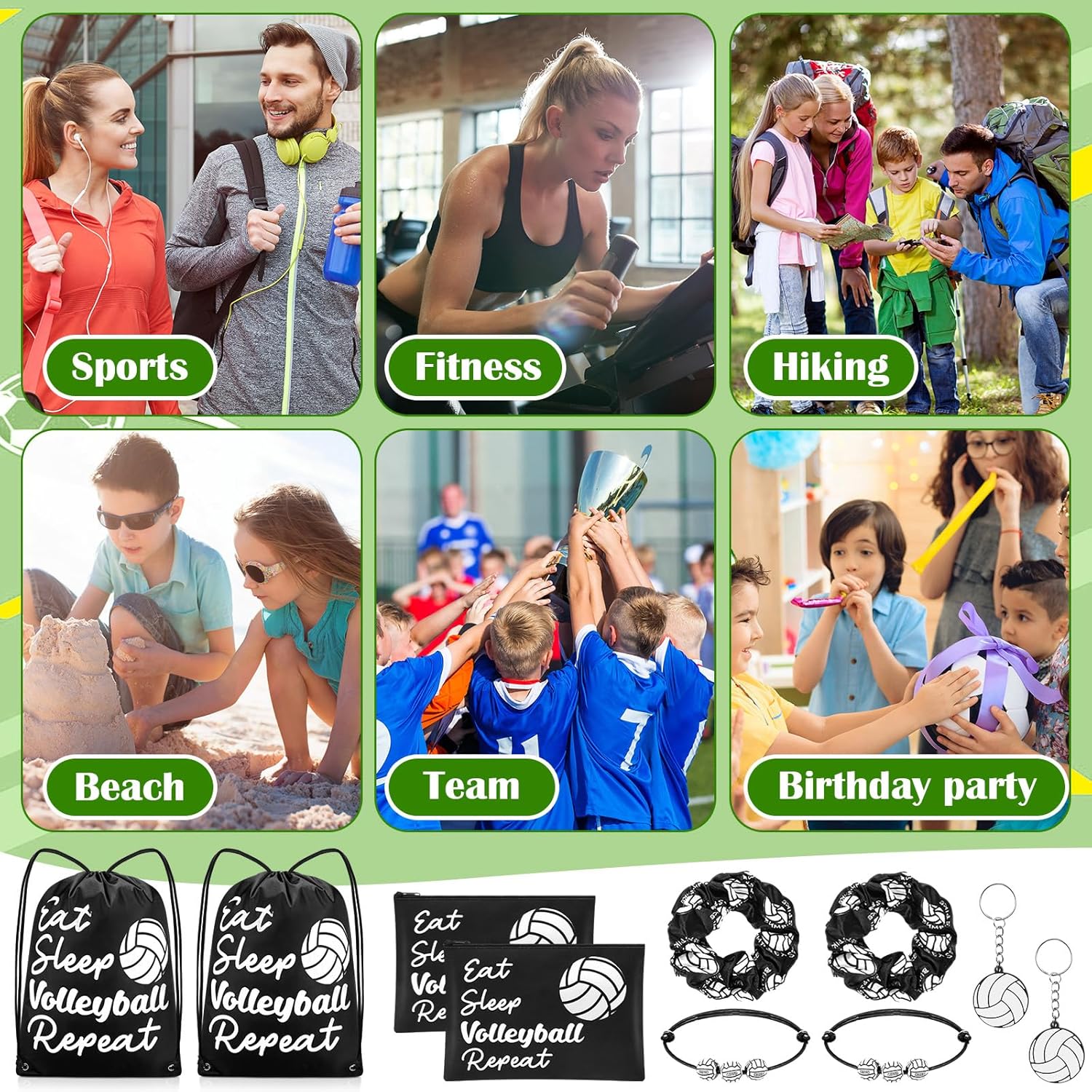 MiniInflat 60 Pcs Volleyball Party Favors Multi Item Pack