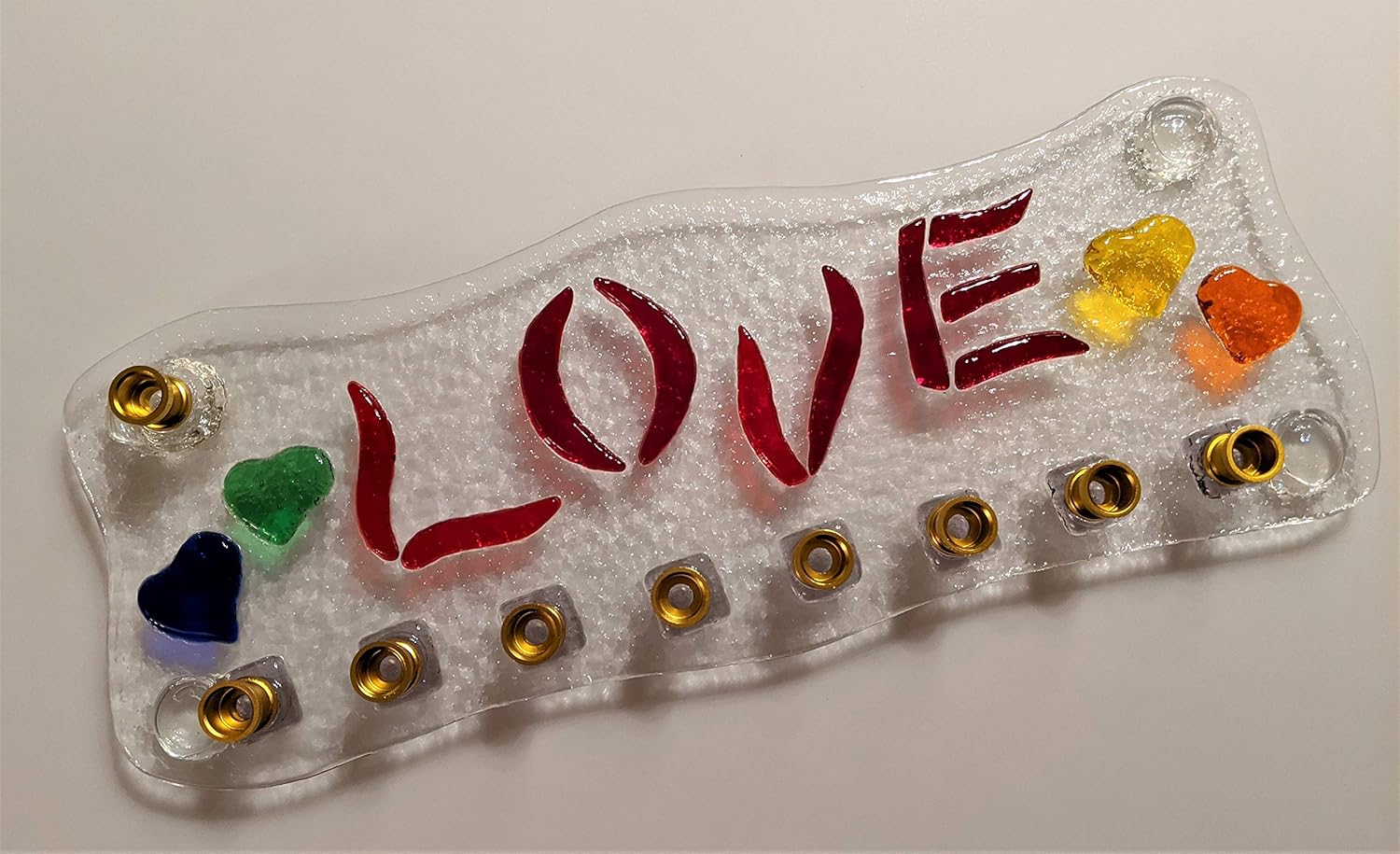 Burning Love LGBTQ Glass Candleholder by YafitGlass