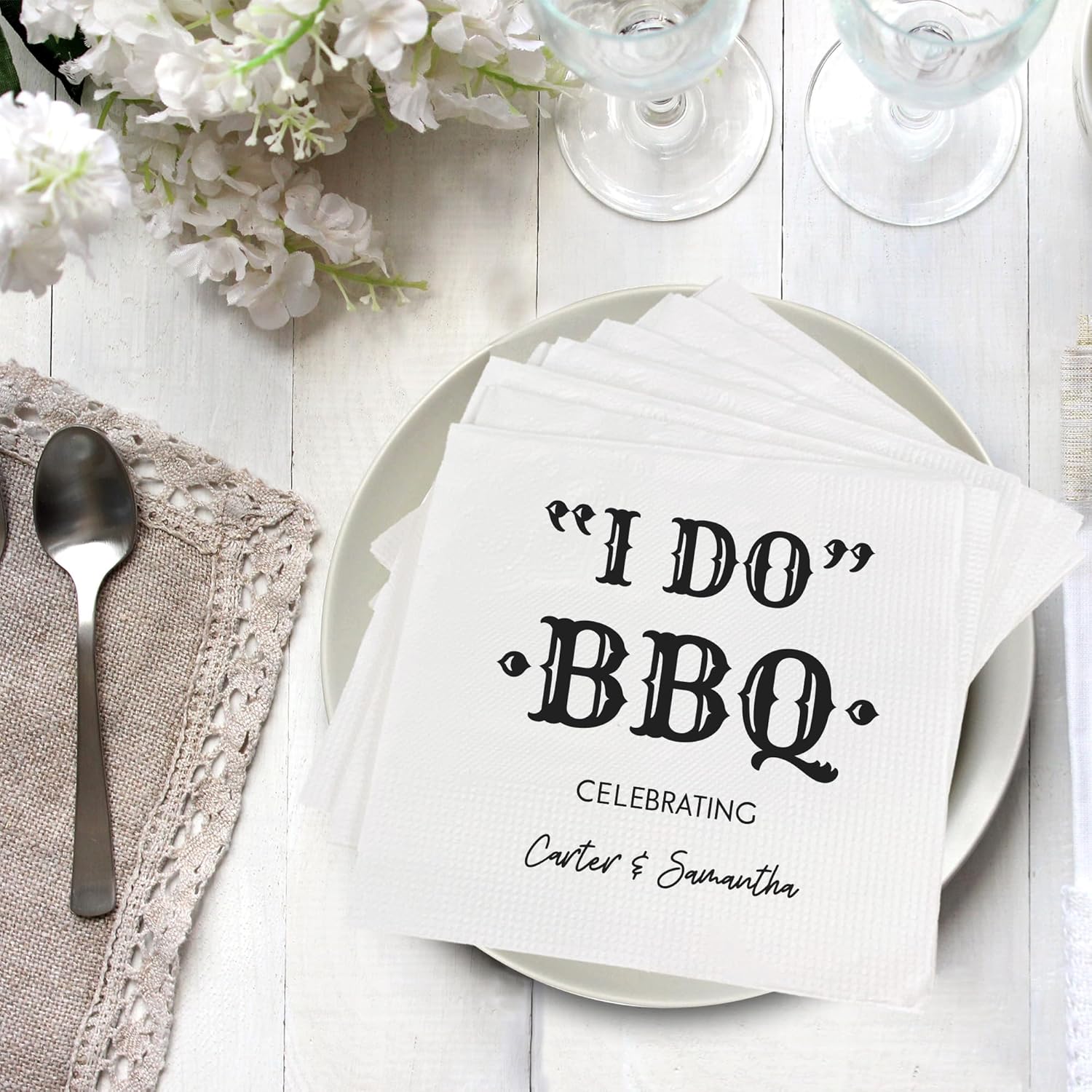 Custom BBQ Napkins for Couples and Parties